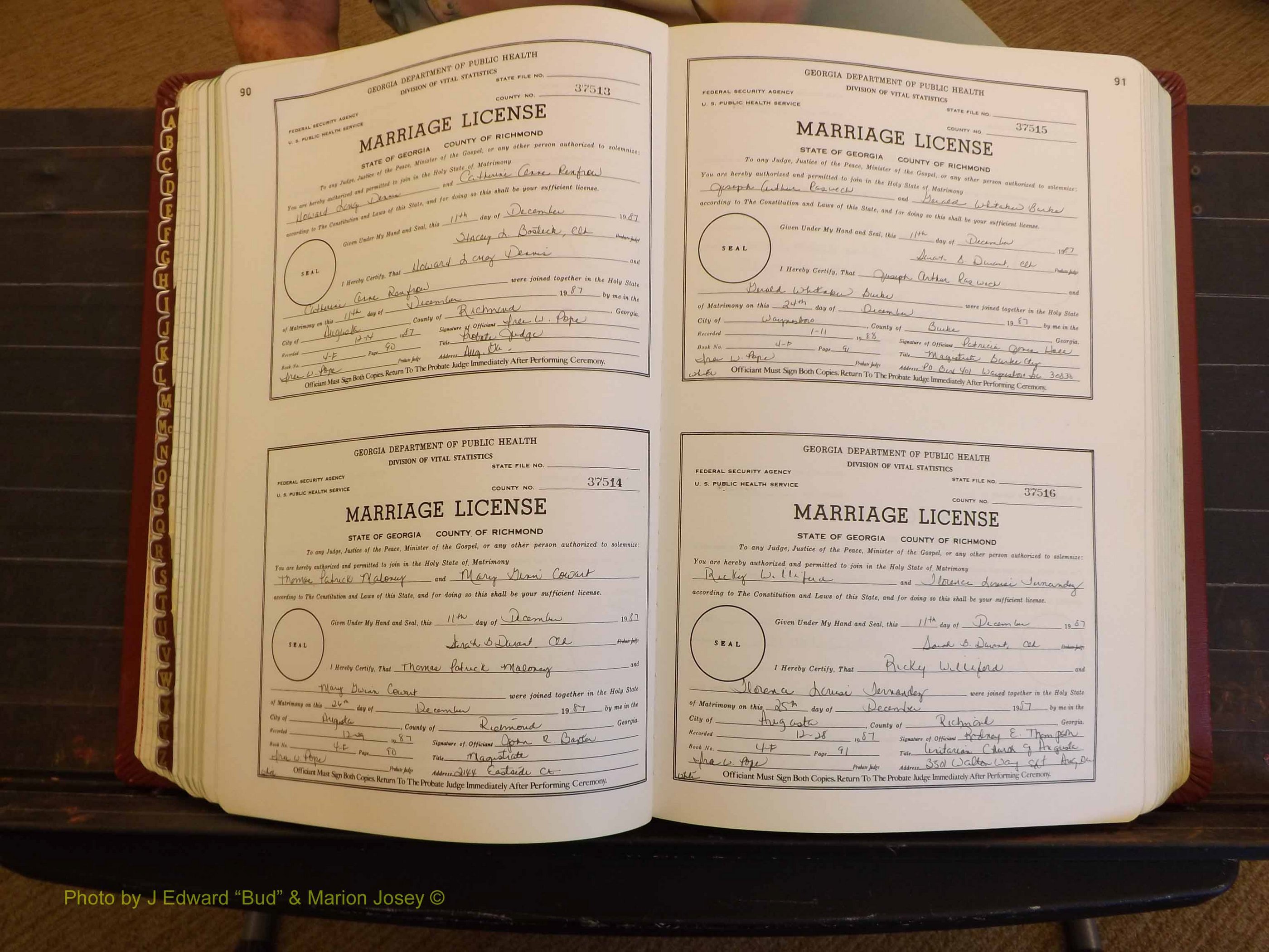 Richmond Marriages, 4F, 1987-1988 P 090-091.JPG