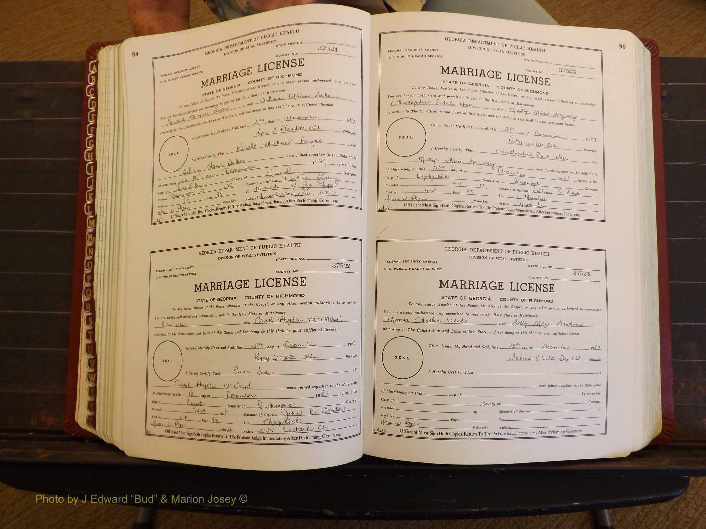 Richmond Marriages, 4F, 1987-1988 P 094-095.JPG