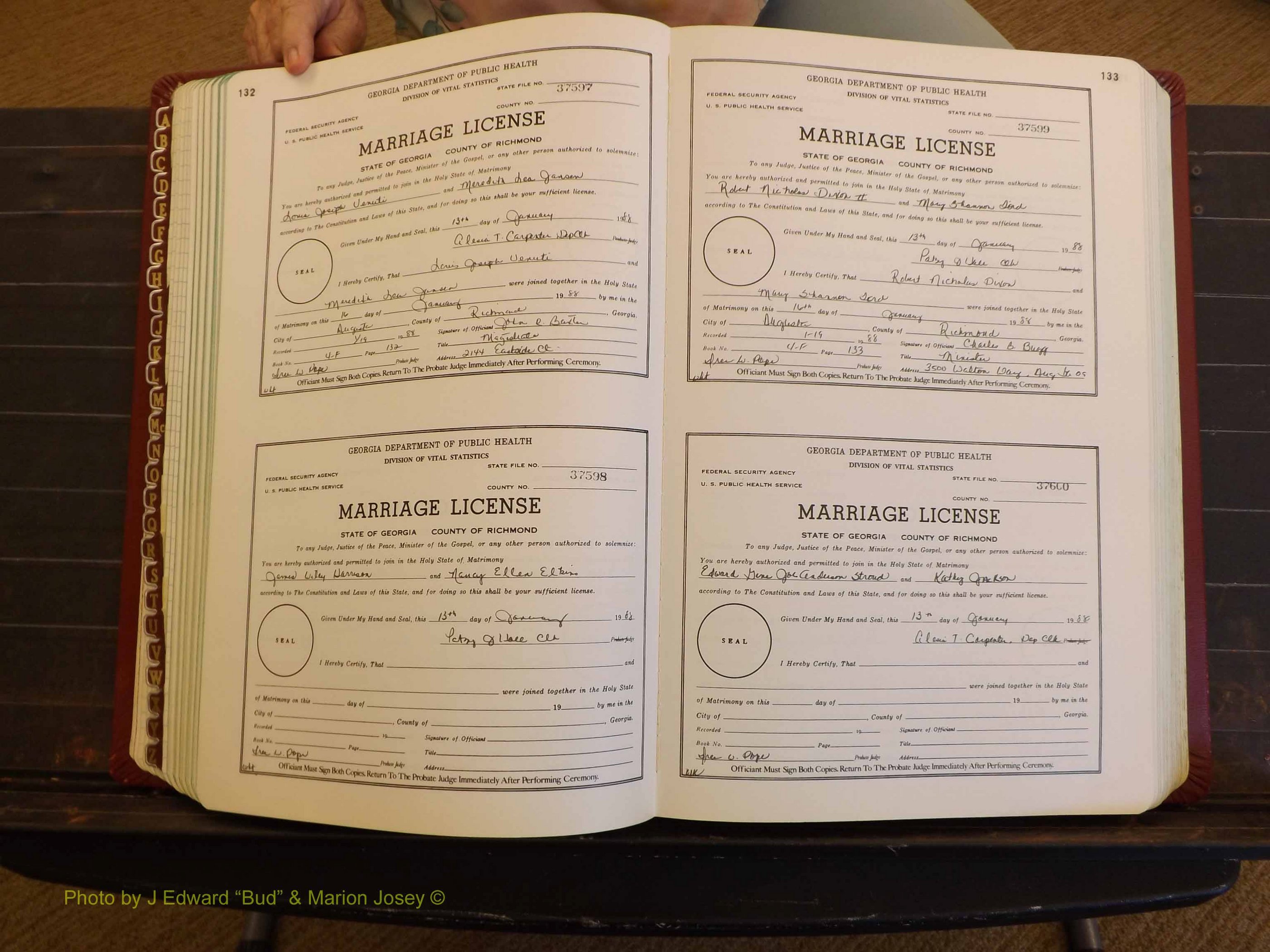 Richmond Marriages, 4F, 1987-1988 P 132-133.JPG