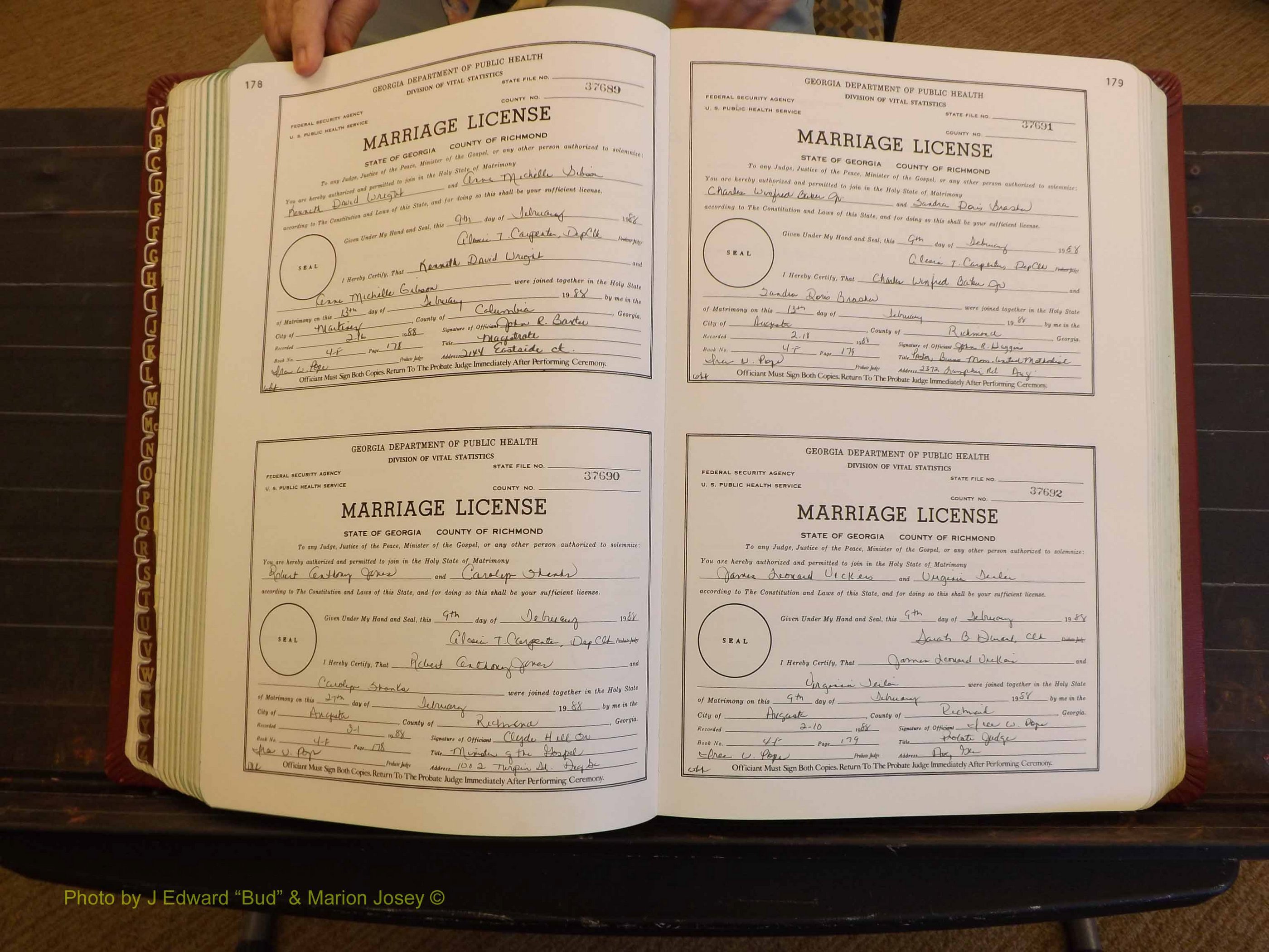 Richmond Marriages, 4F, 1987-1988 P 178-179.JPG