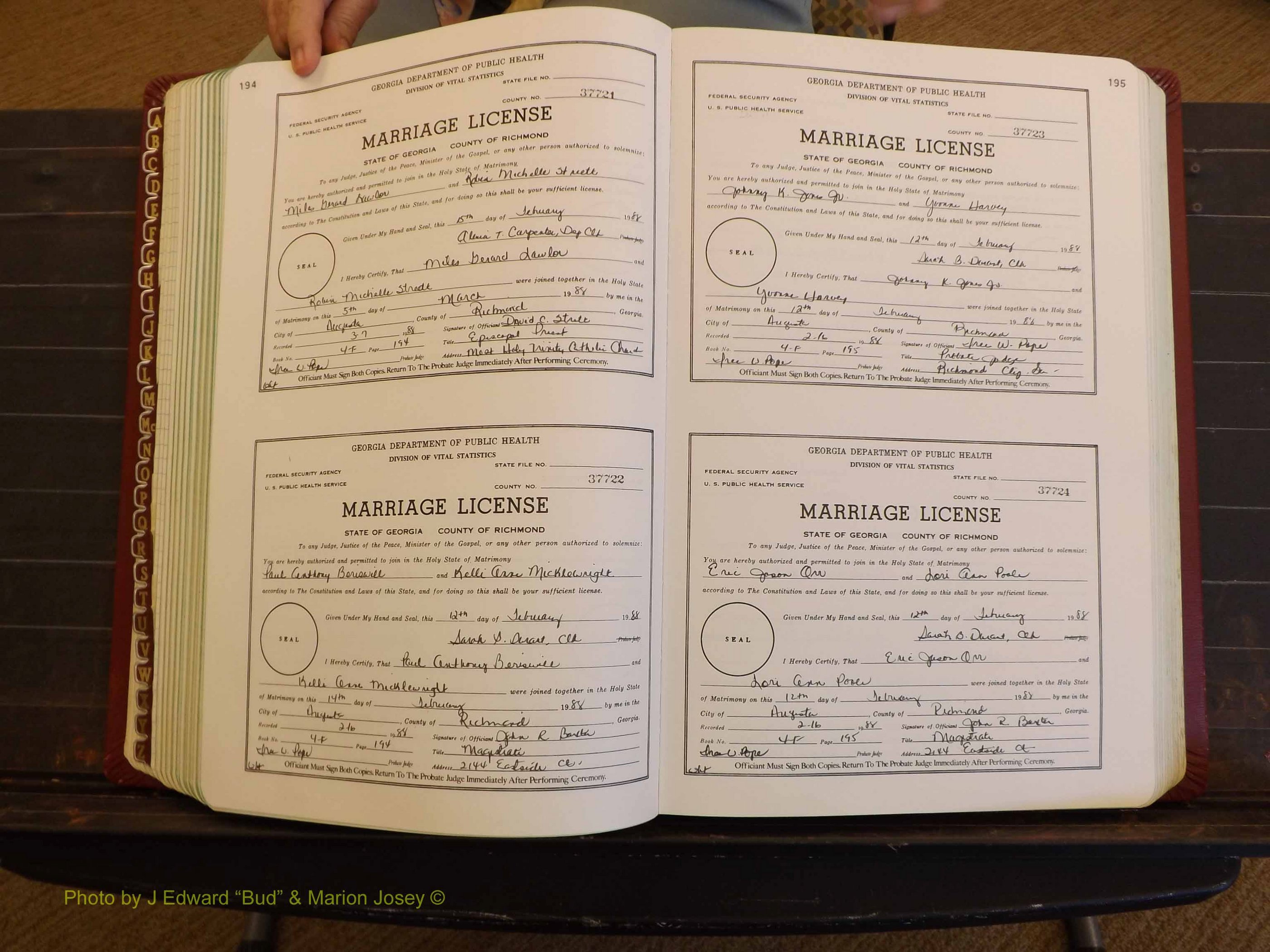 Richmond Marriages, 4F, 1987-1988 P 194-195.JPG