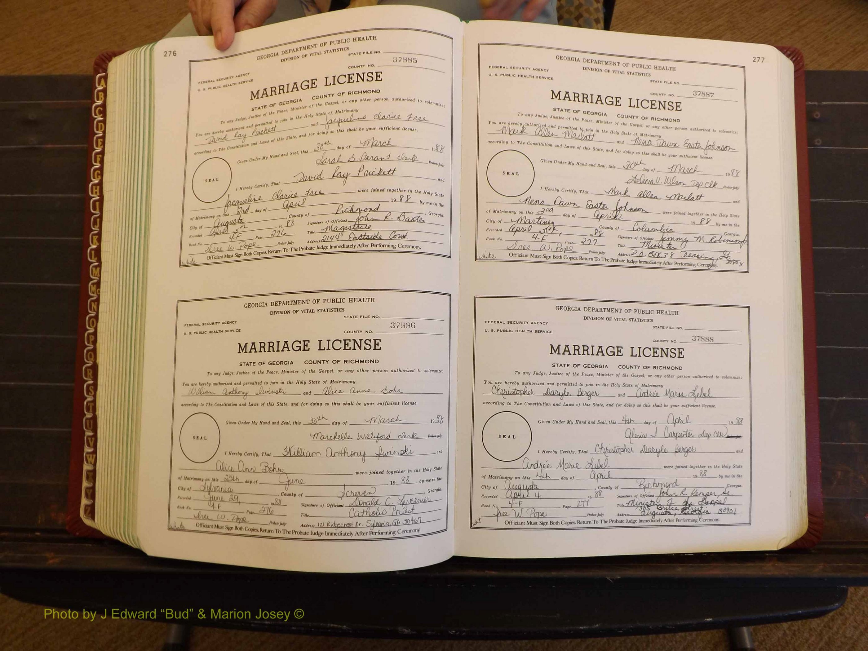 Richmond Marriages, 4F, 1987-1988 P 276-277.JPG
