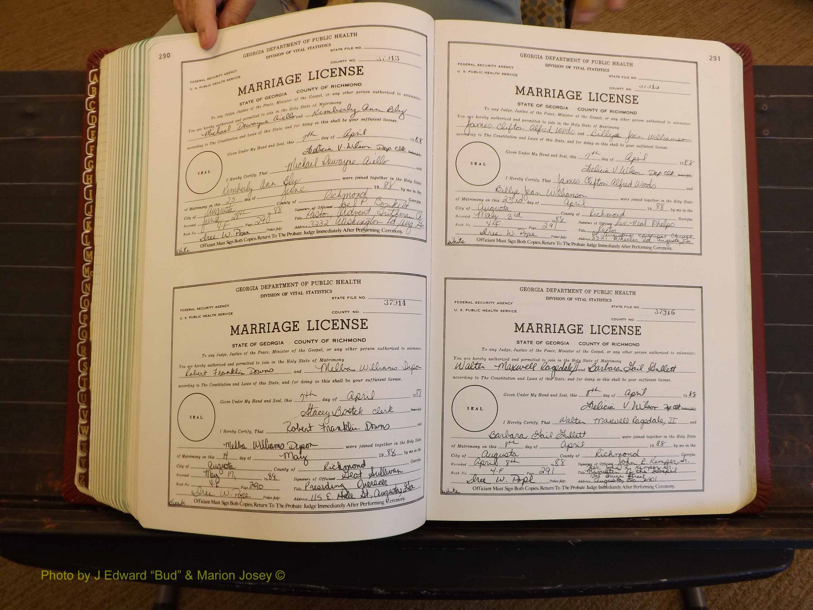 Richmond Marriages, 4F, 1987-1988 P 290-291.JPG