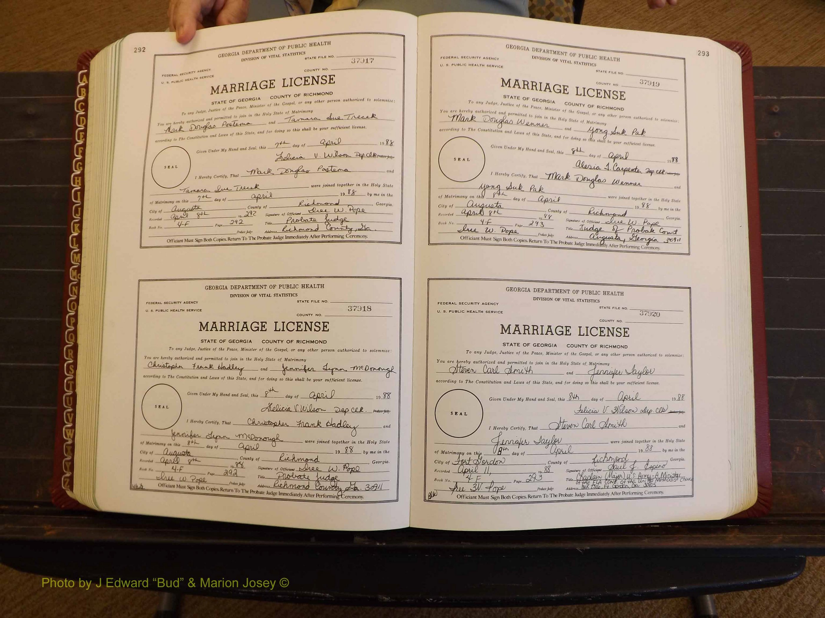Richmond Marriages, 4F, 1987-1988 P 292-293.JPG