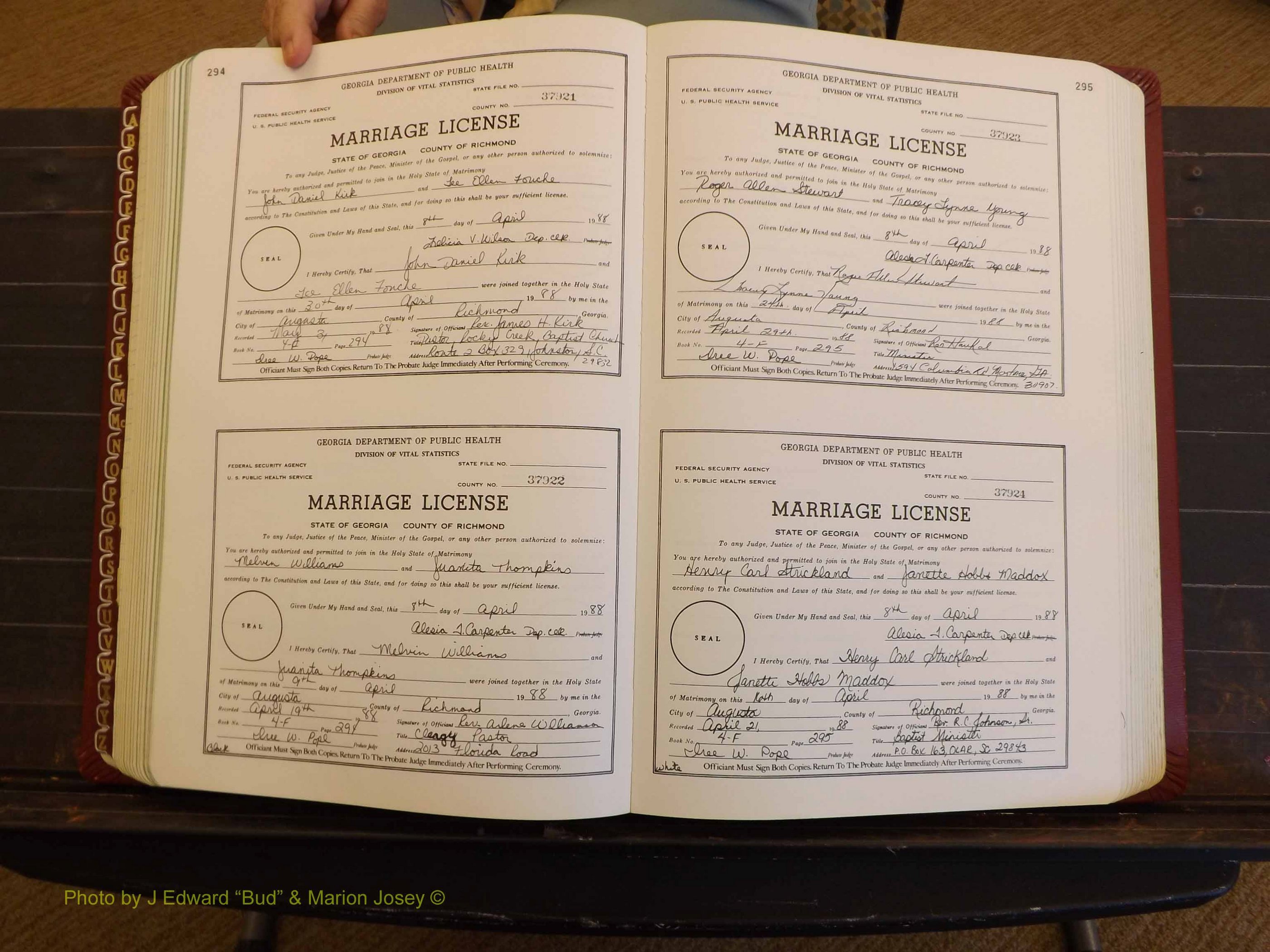 Richmond Marriages, 4F, 1987-1988 P 294-295.JPG