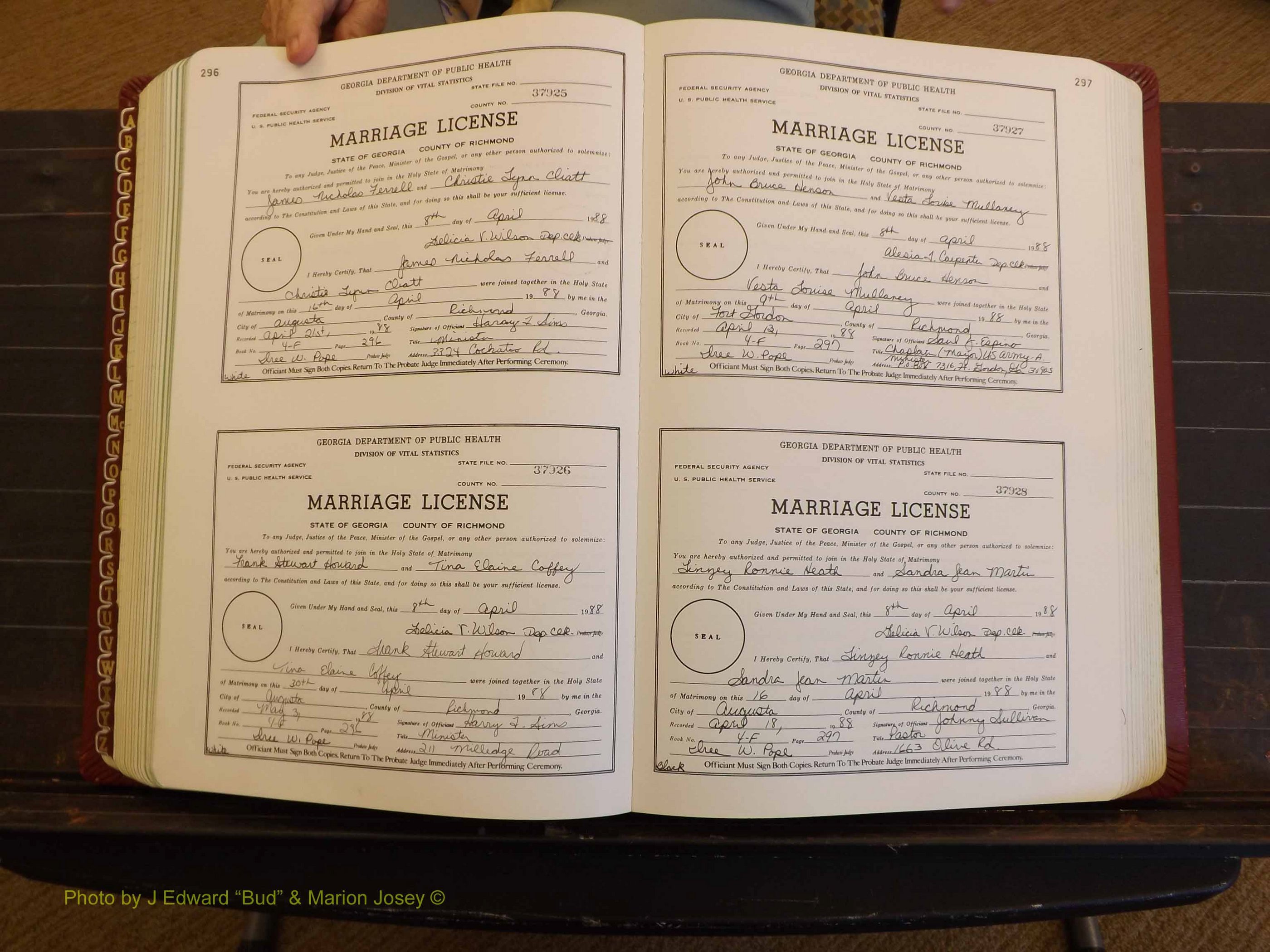 Richmond Marriages, 4F, 1987-1988 P 296-297.JPG