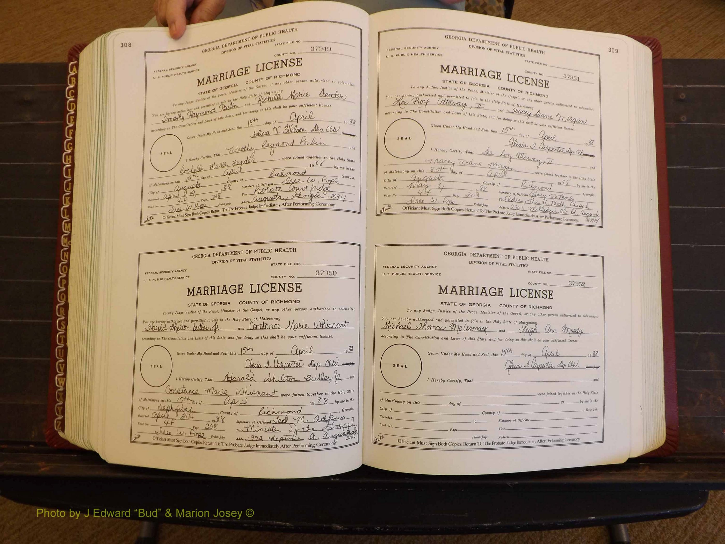 Richmond Marriages, 4F, 1987-1988 P 308-309.JPG