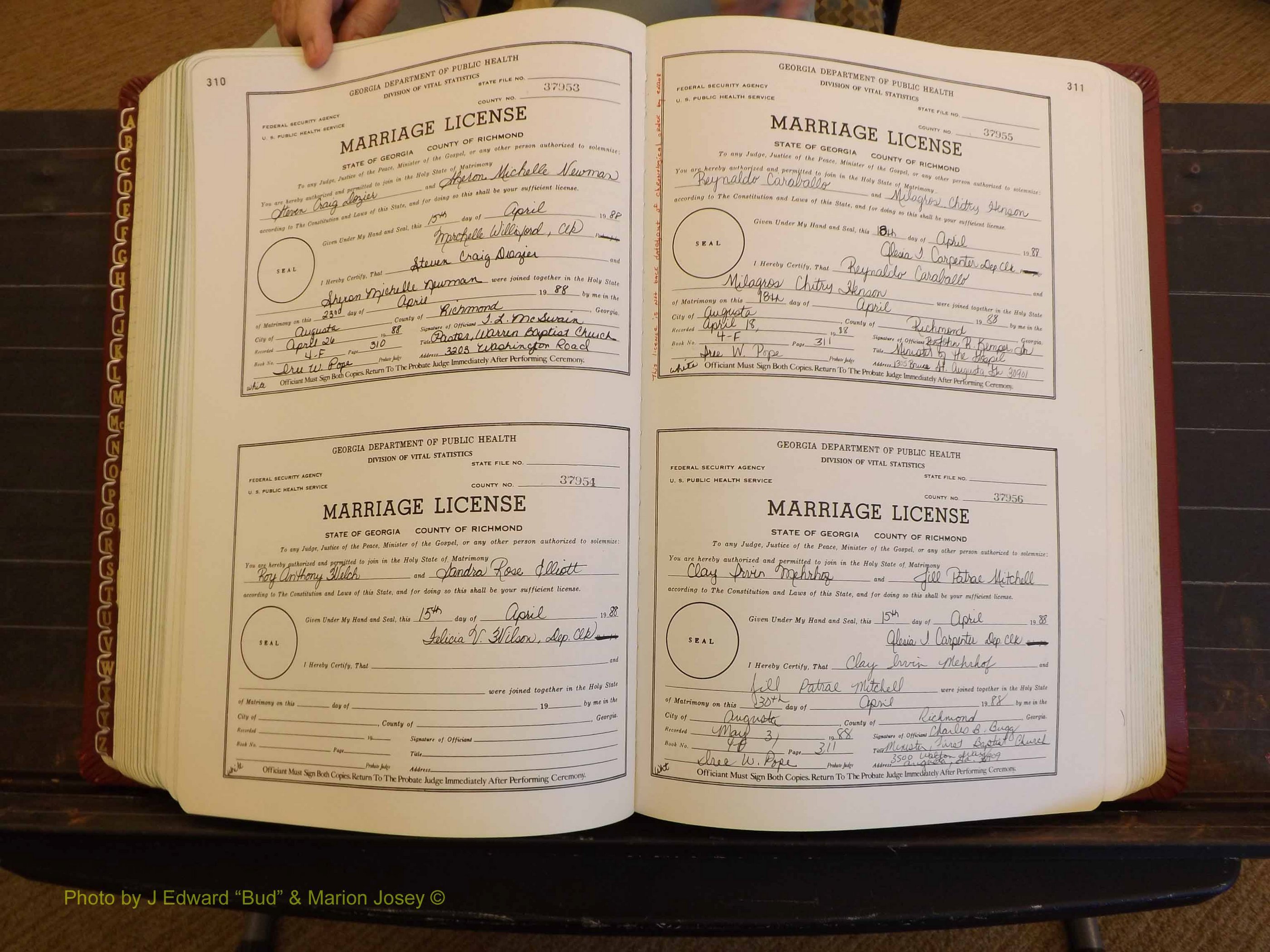 Richmond Marriages, 4F, 1987-1988 P 310-311.JPG