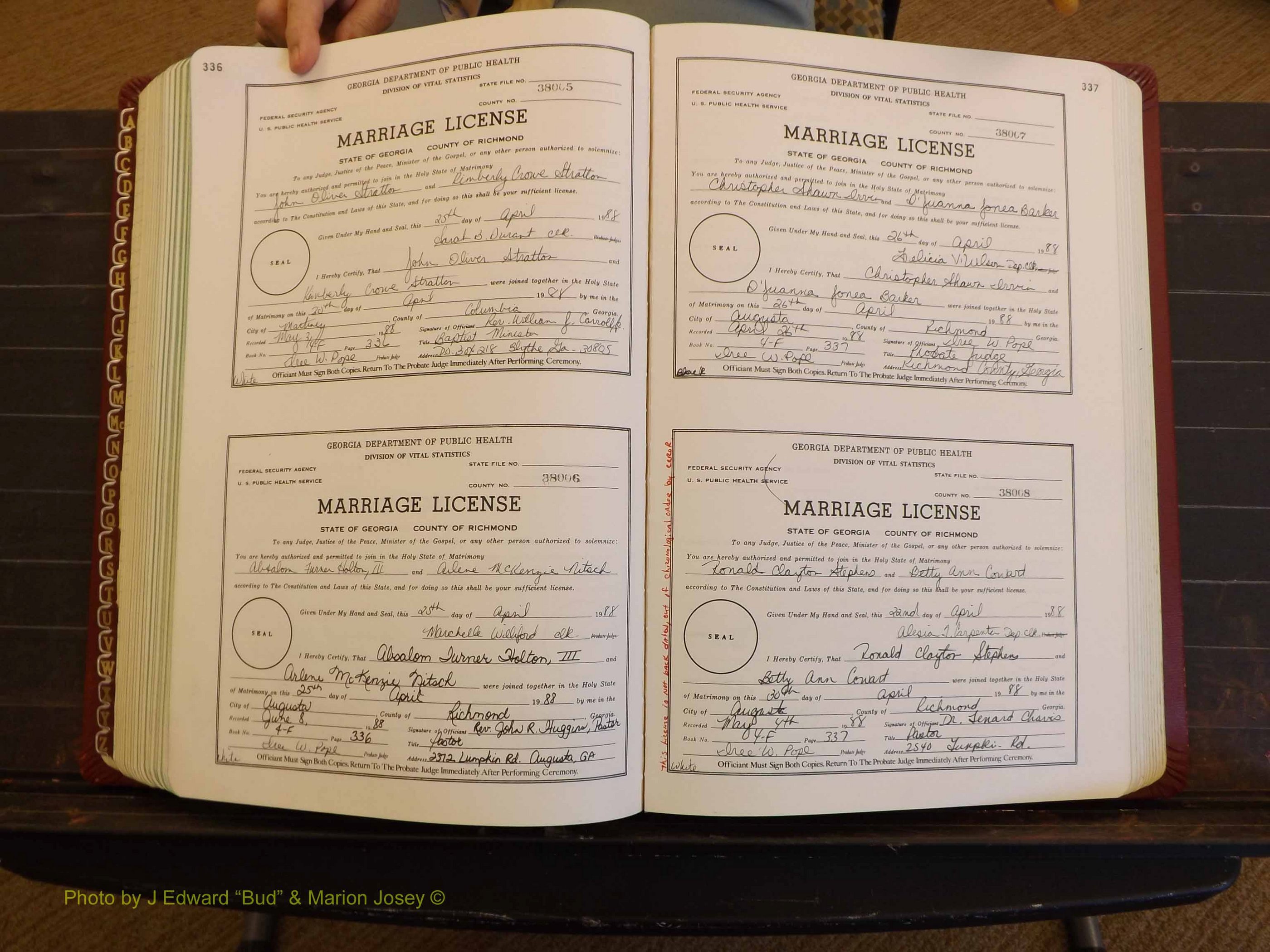 Richmond Marriages, 4F, 1987-1988 P 336-337.JPG