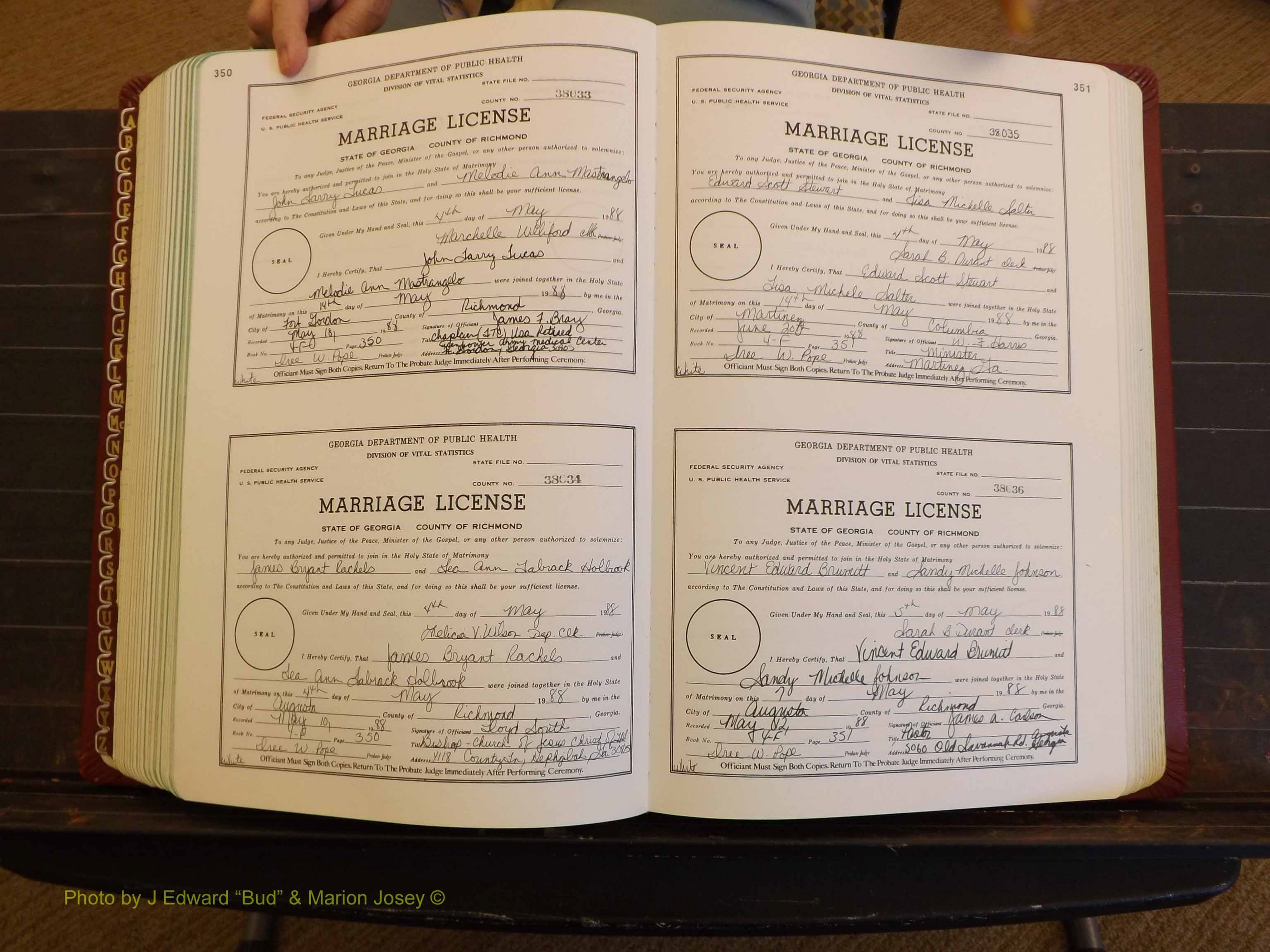 Richmond Marriages, 4F, 1987-1988 P 350-351.JPG