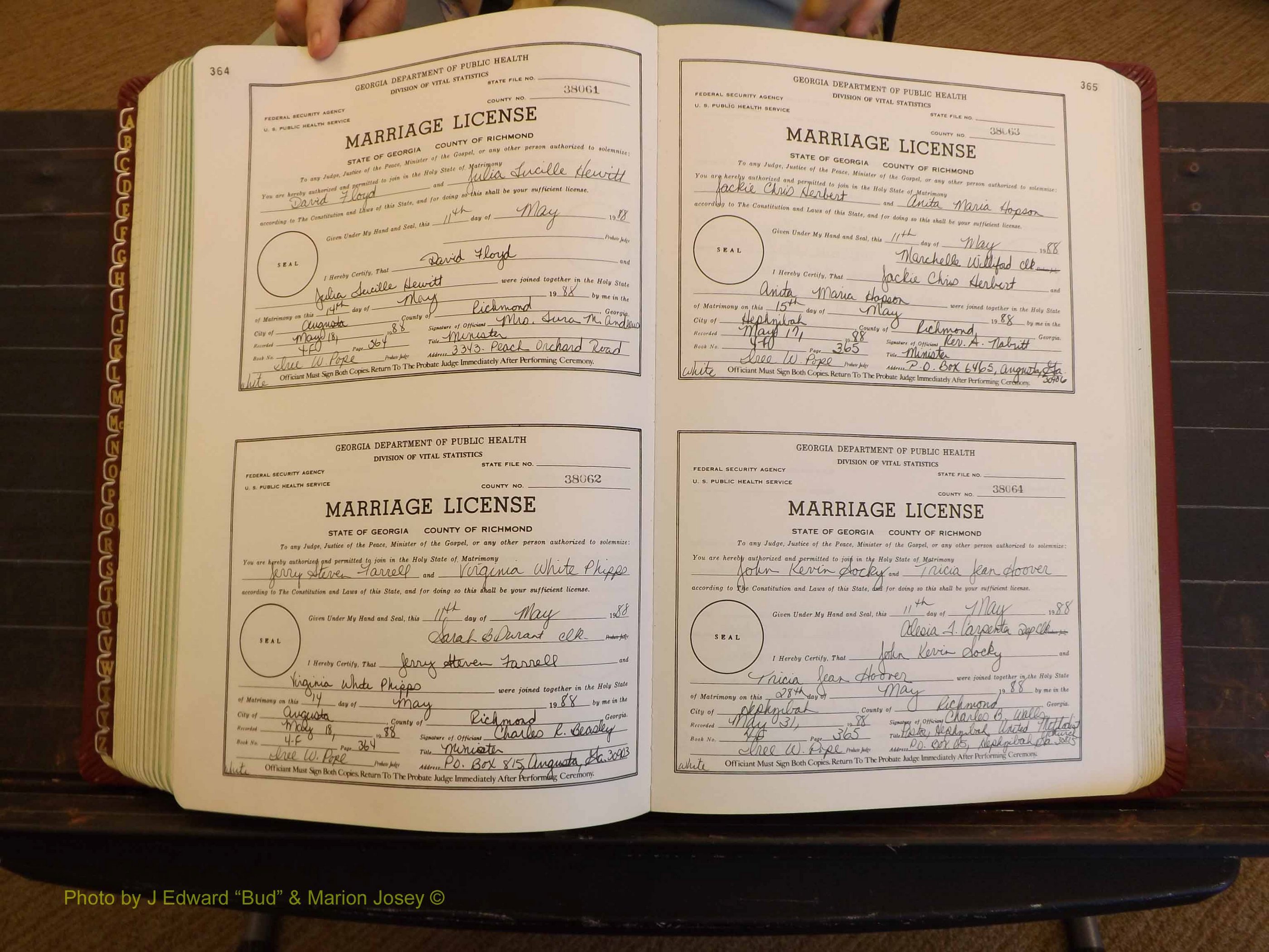 Richmond Marriages, 4F, 1987-1988 P 364-365.JPG