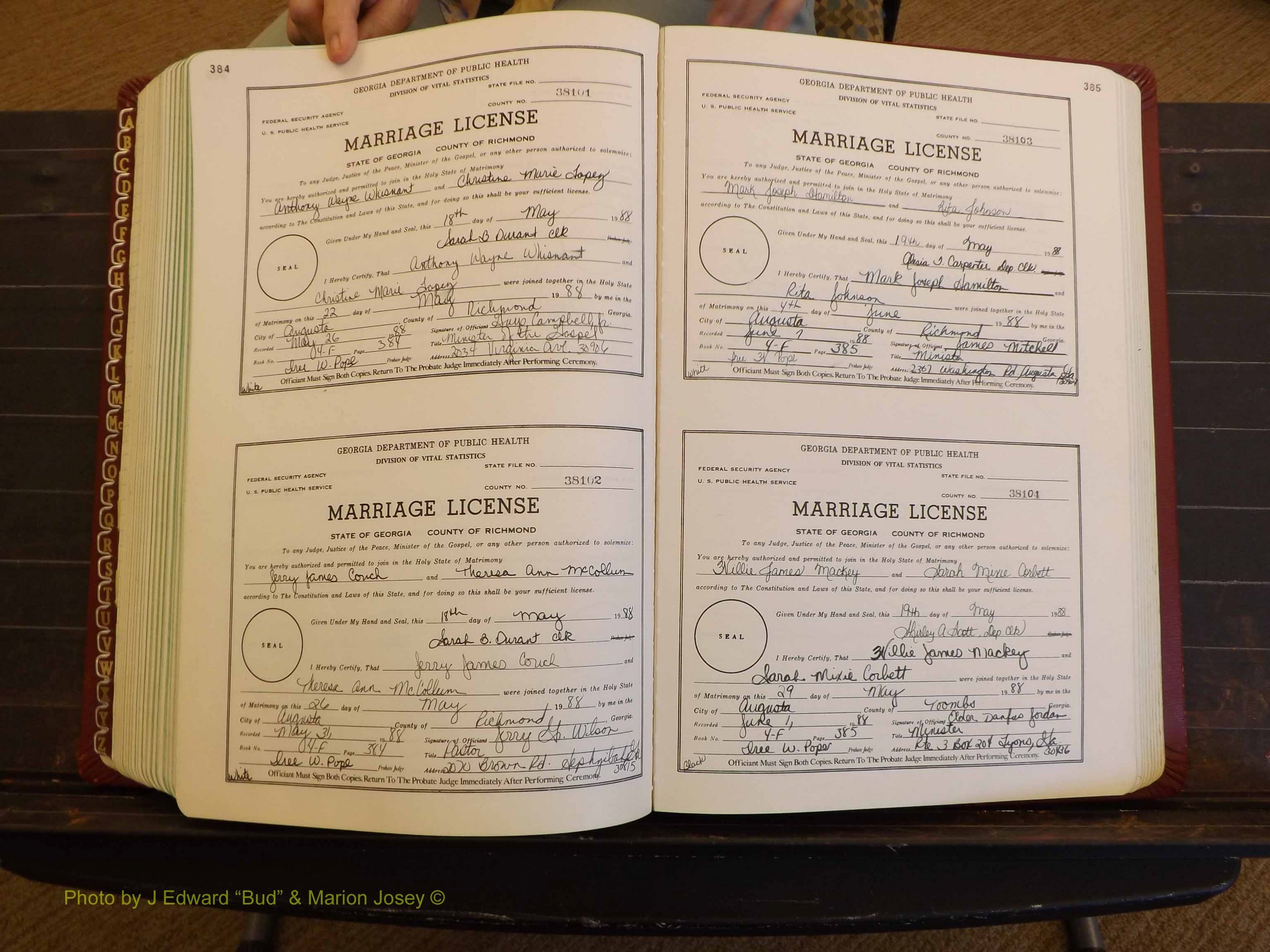 Richmond Marriages, 4F, 1987-1988 P 384-385.JPG