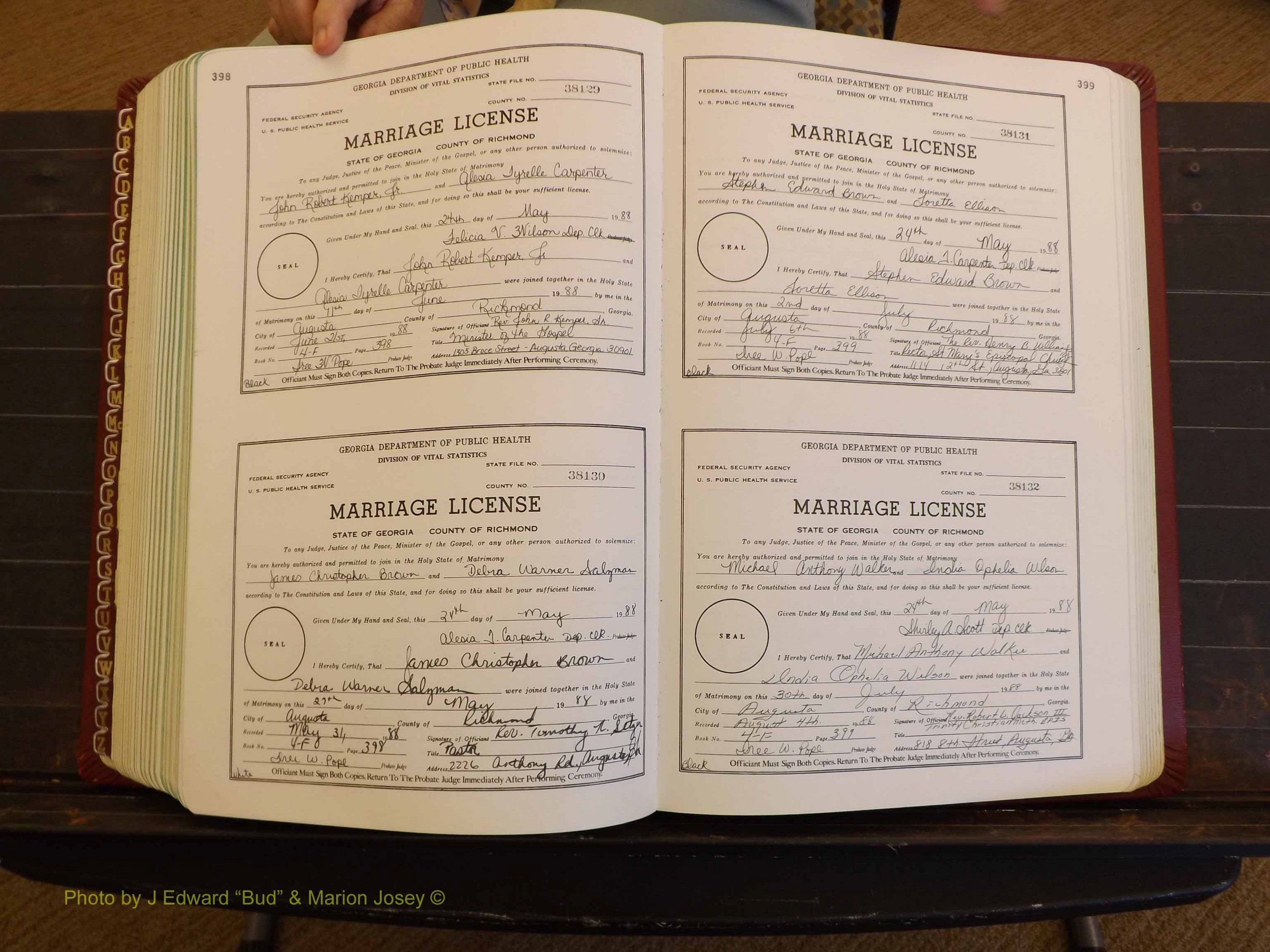 Richmond Marriages, 4F, 1987-1988 P 398-399.JPG