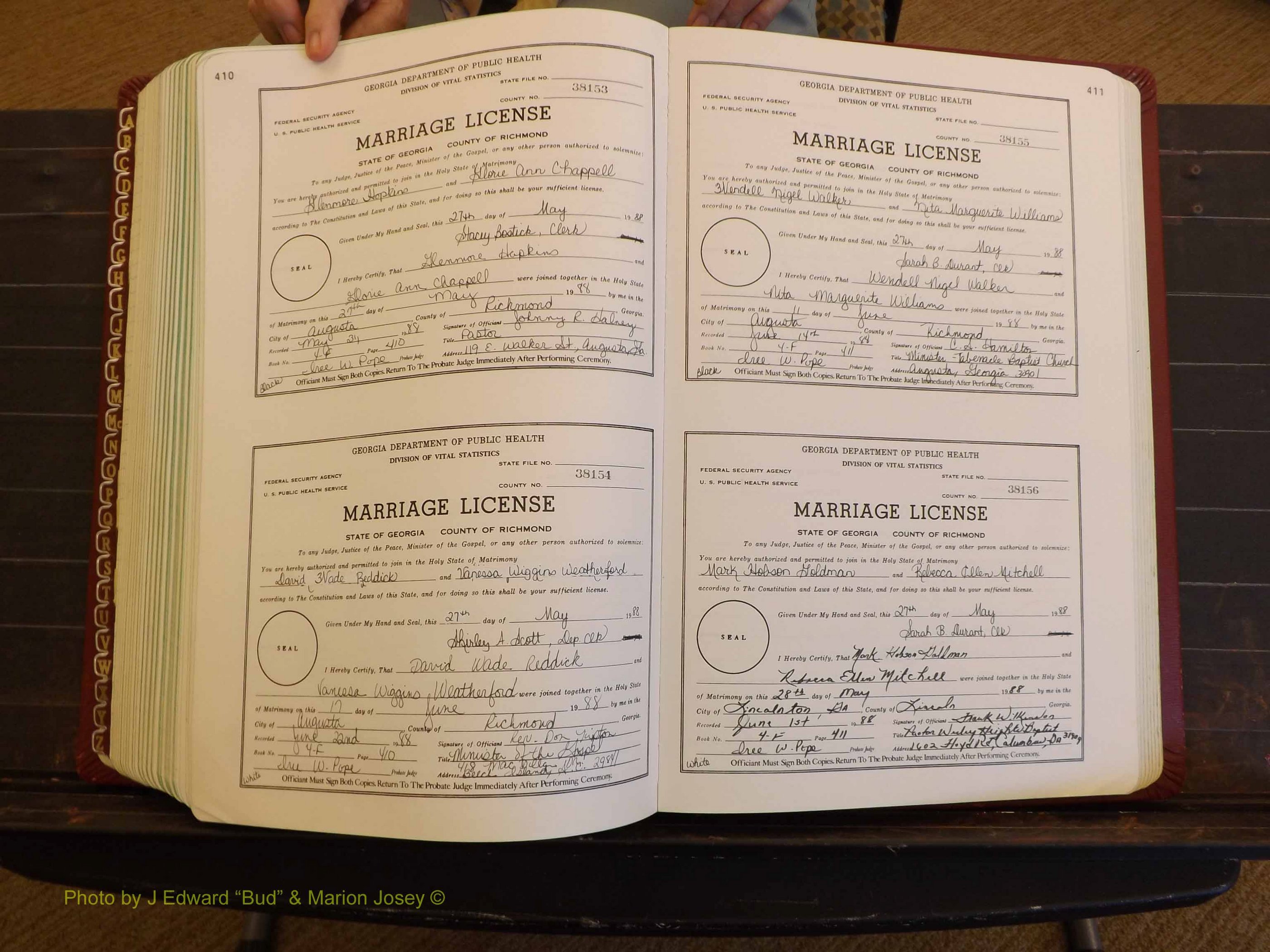 Richmond Marriages, 4F, 1987-1988 P 410-411.JPG