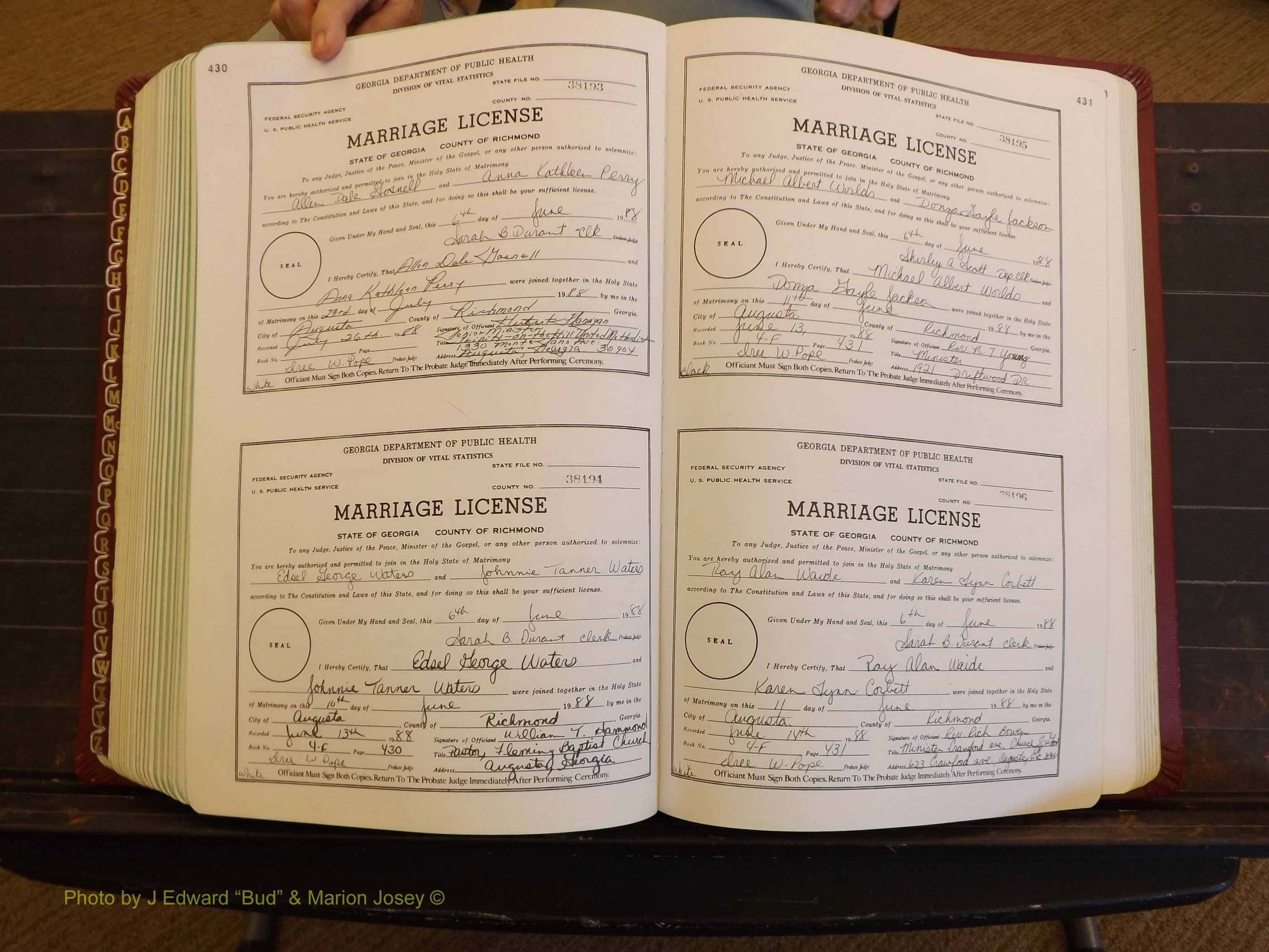 Richmond Marriages, 4F, 1987-1988 P 430-431.JPG