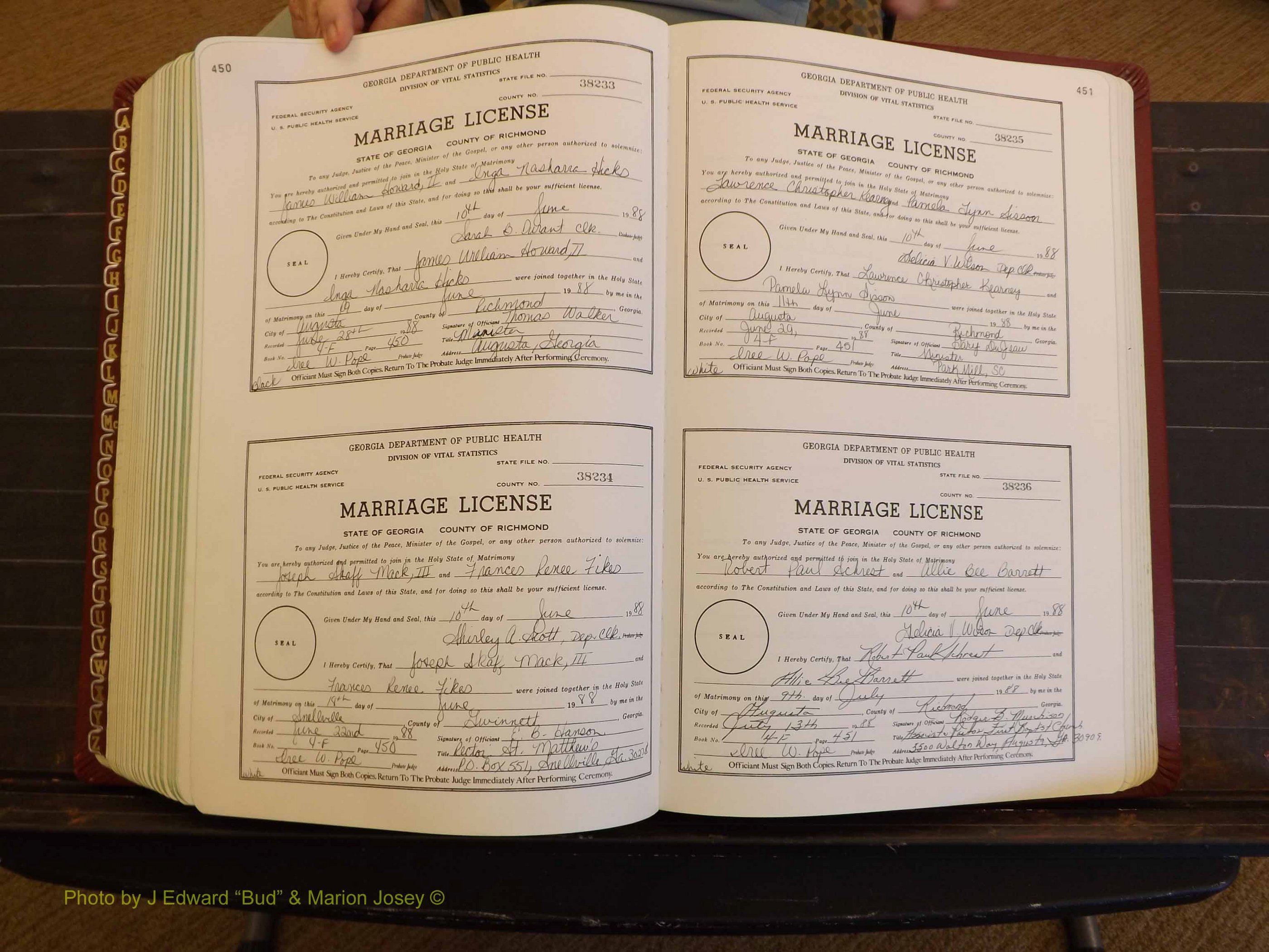 Richmond Marriages, 4F, 1987-1988 P 450-451.JPG