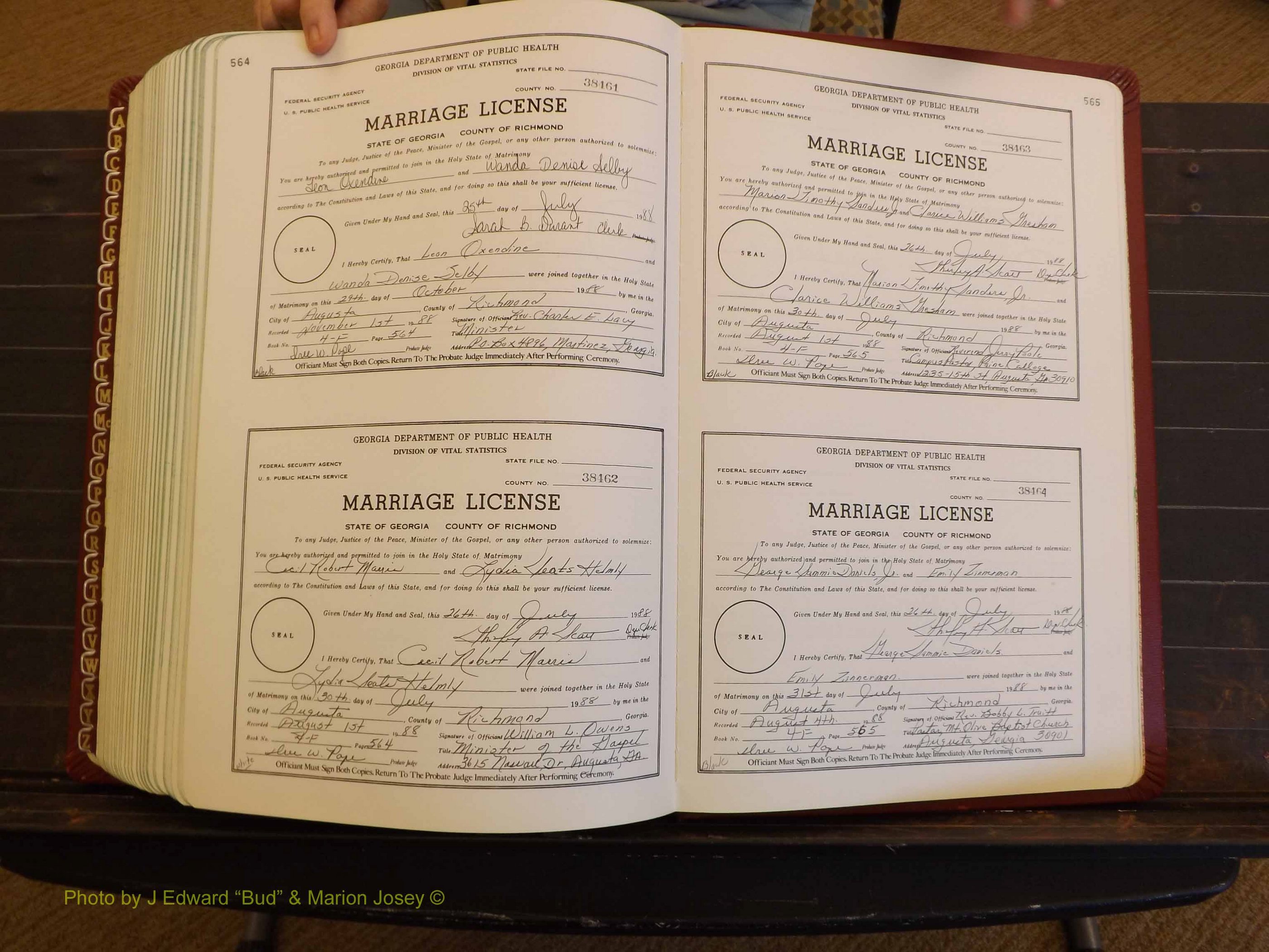 Richmond Marriages, 4F, 1987-1988 P 564-565.JPG