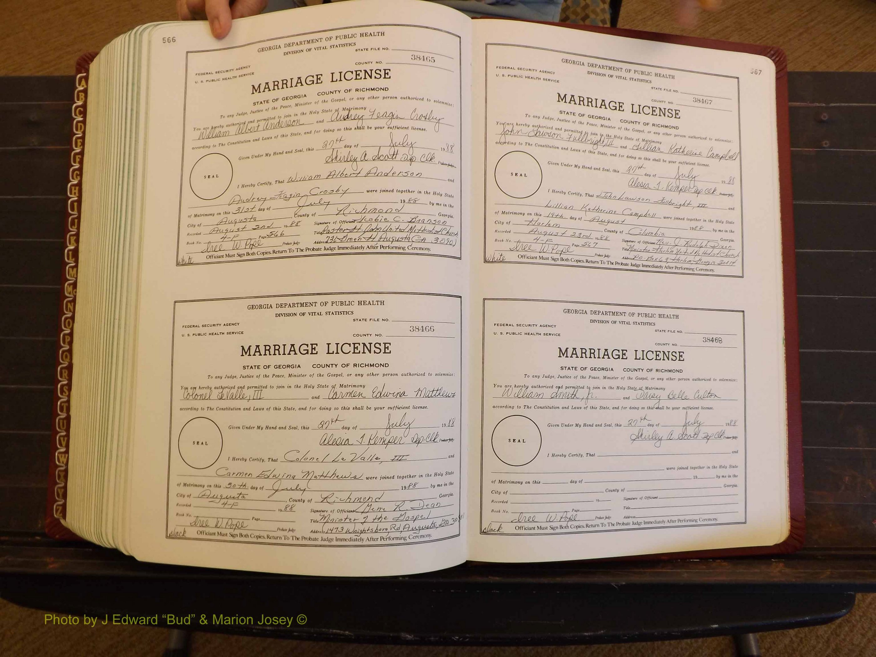 Richmond Marriages, 4F, 1987-1988 P 566-567.JPG