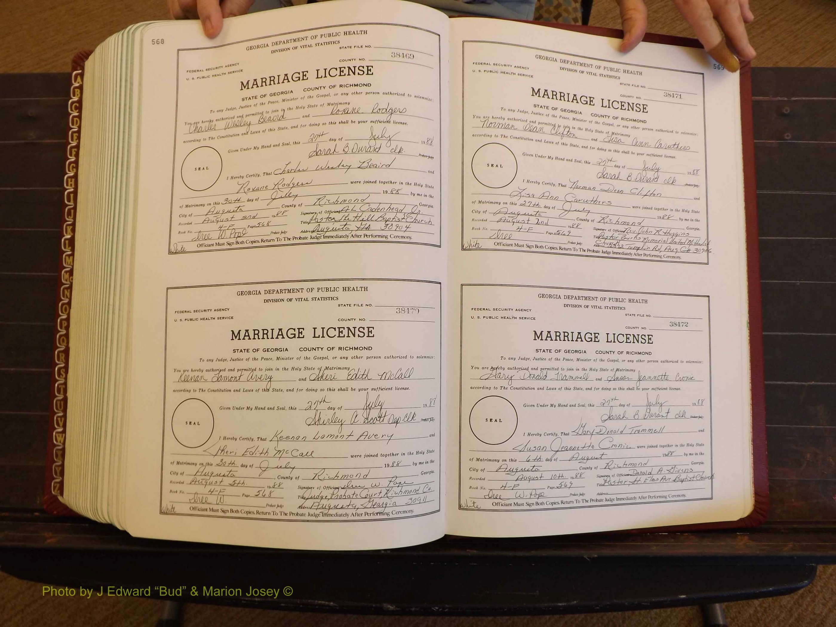Richmond Marriages, 4F, 1987-1988 P 568-569.JPG