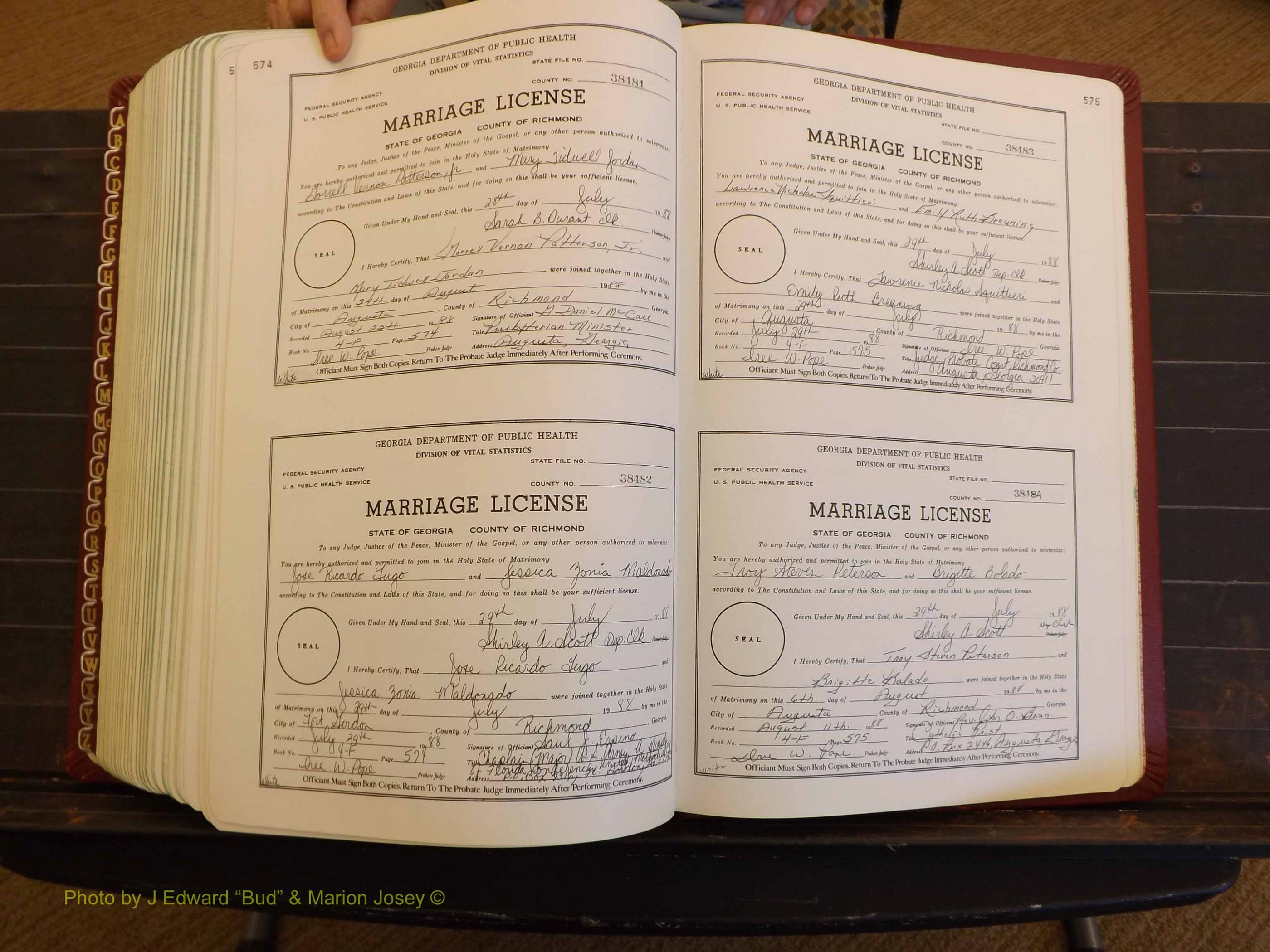 Richmond Marriages, 4F, 1987-1988 P 574-575.JPG