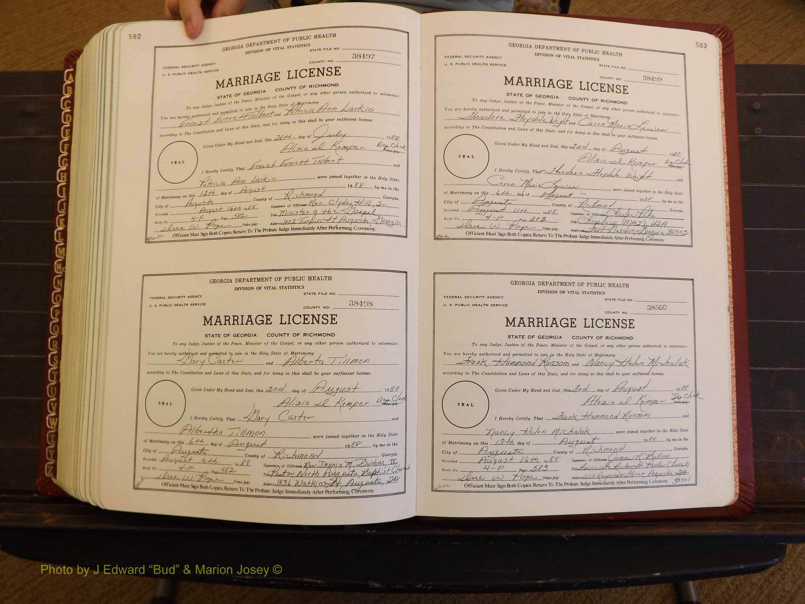Richmond Marriages, 4F, 1987-1988 P 582-583.JPG