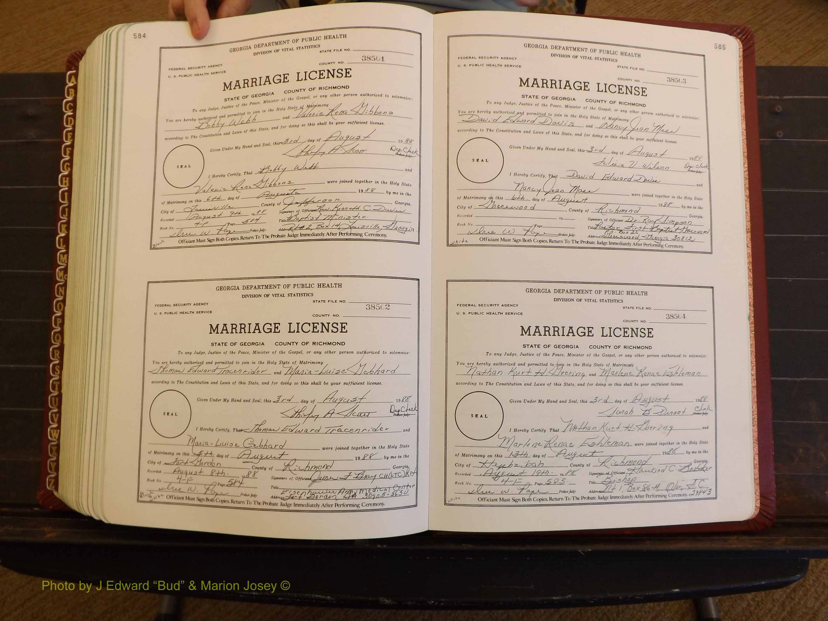 Richmond Marriages, 4F, 1987-1988 P 584-585.JPG