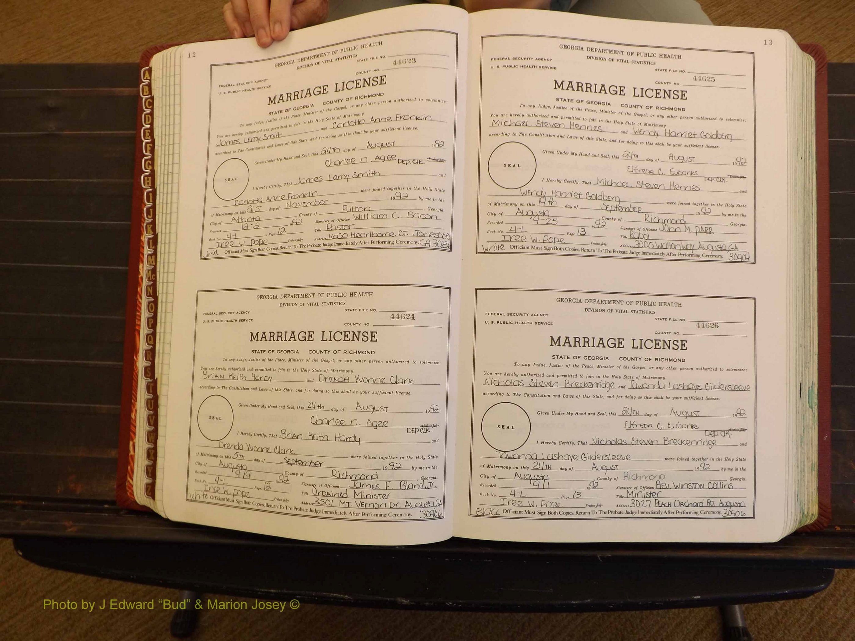 Richmond Marriages, 4L, 1992-1993 P 012-013.JPG