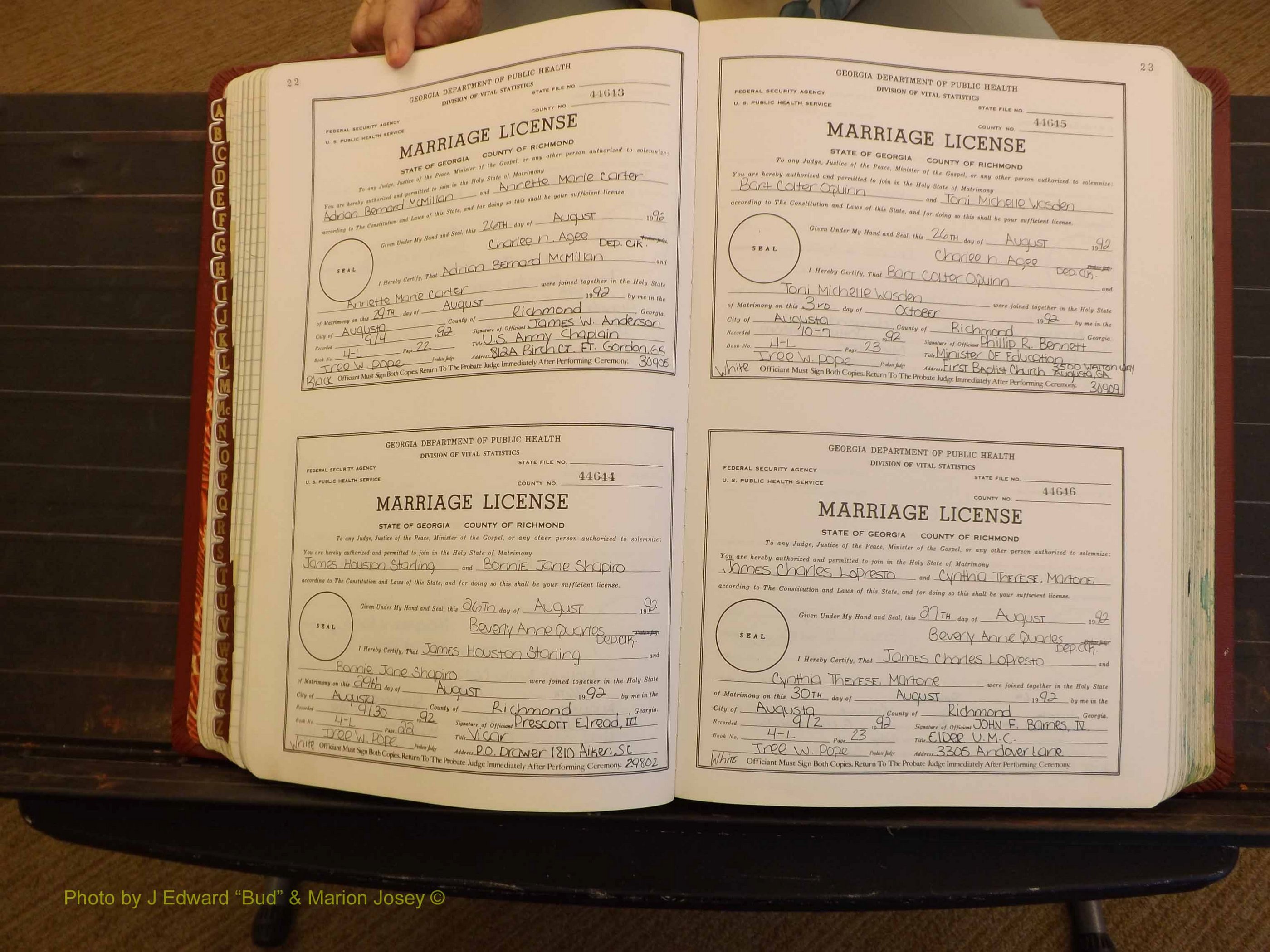 Richmond Marriages, 4L, 1992-1993 P 022-023.JPG