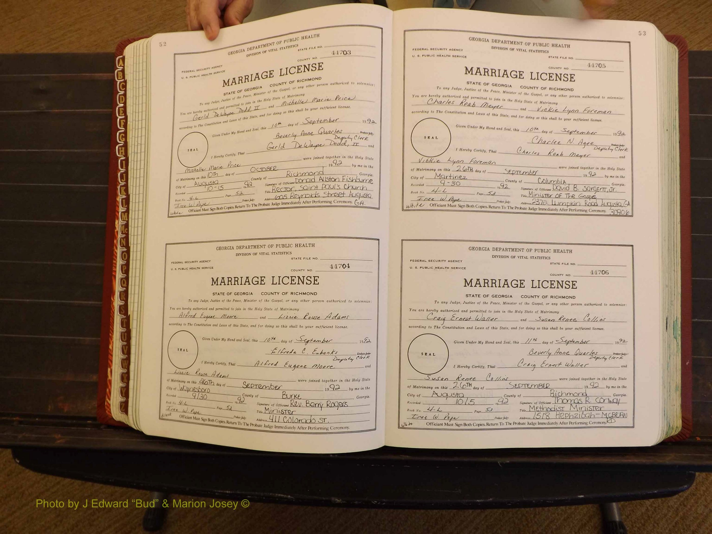 Richmond Marriages, 4L, 1992-1993 P 052-053.JPG