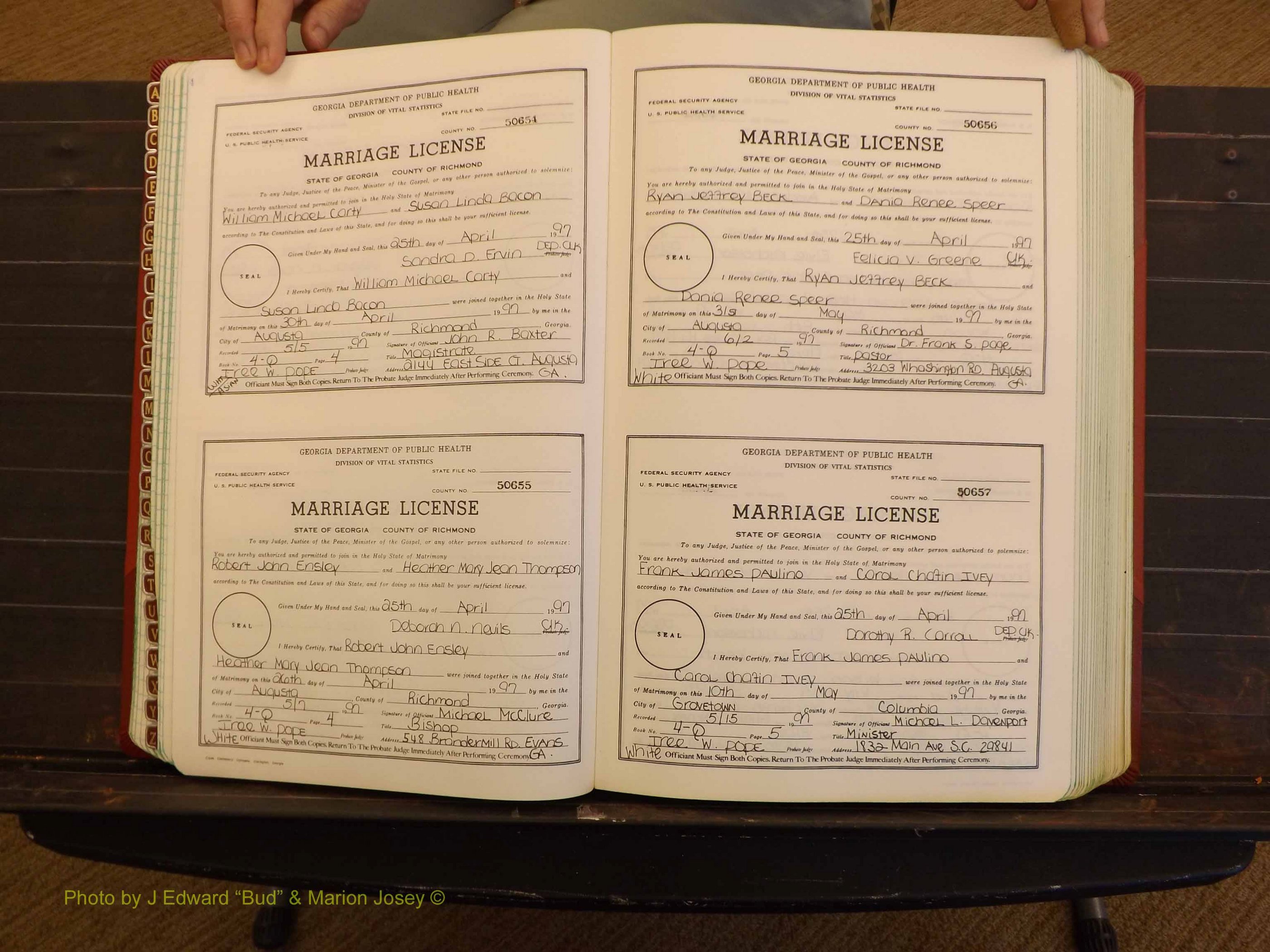 Richmond Marriages, 4Q, 1997-1998 P 004-005.JPG