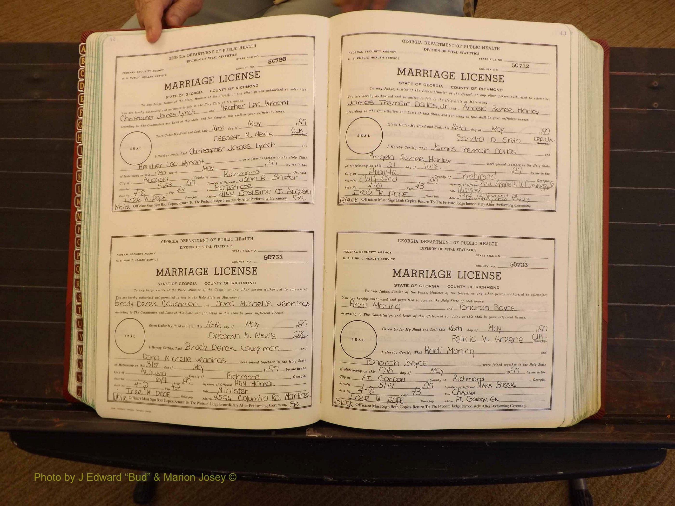 Richmond Marriages, 4Q, 1997-1998 P 042-043.JPG