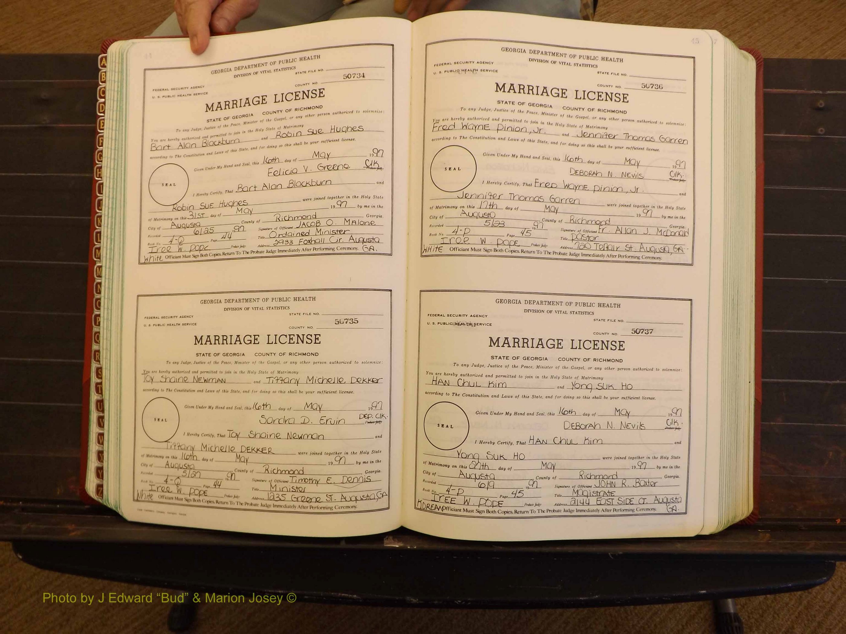 Richmond Marriages, 4Q, 1997-1998 P 044-045.JPG