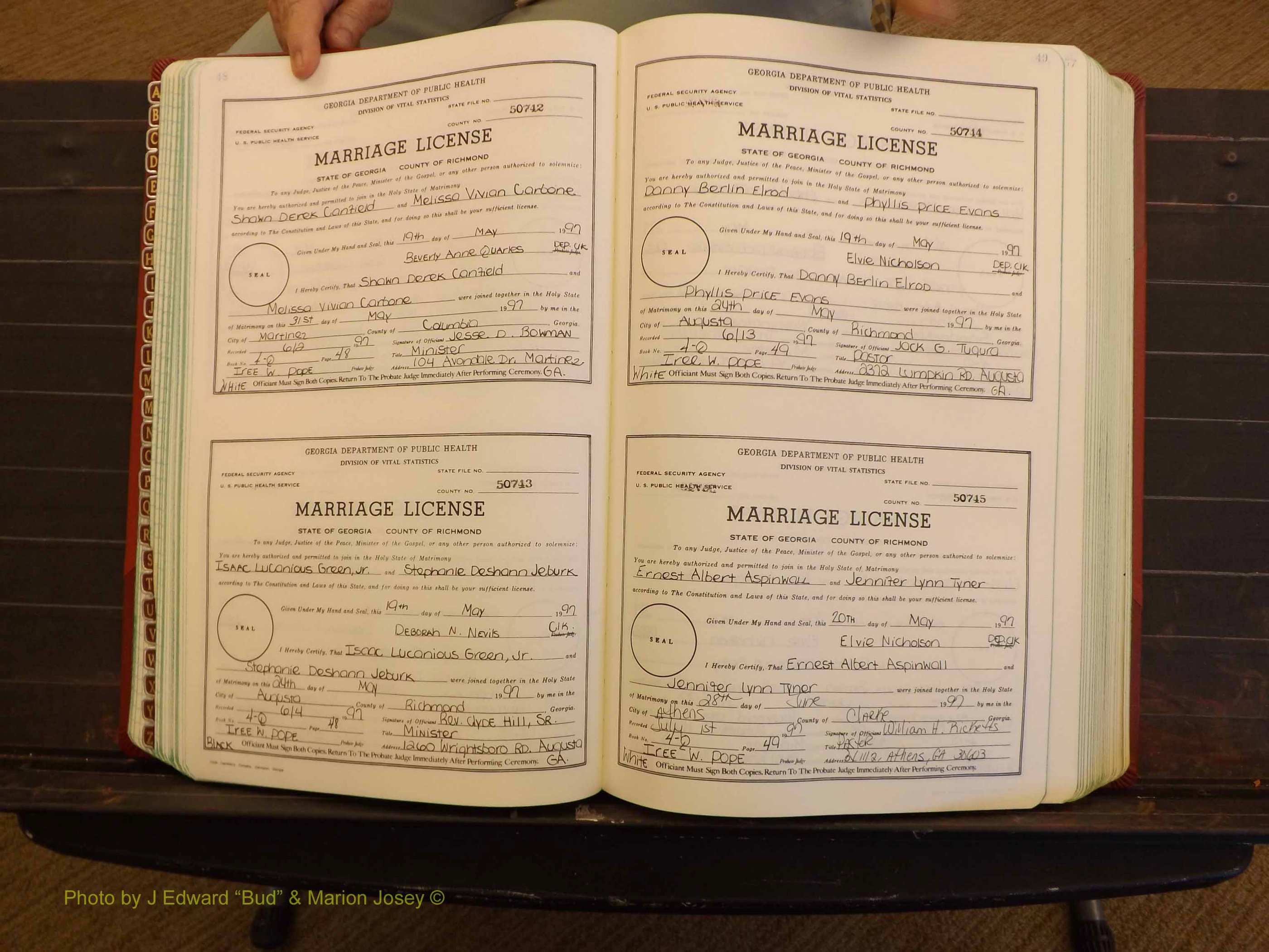 Richmond Marriages, 4Q, 1997-1998 P 048-049.JPG