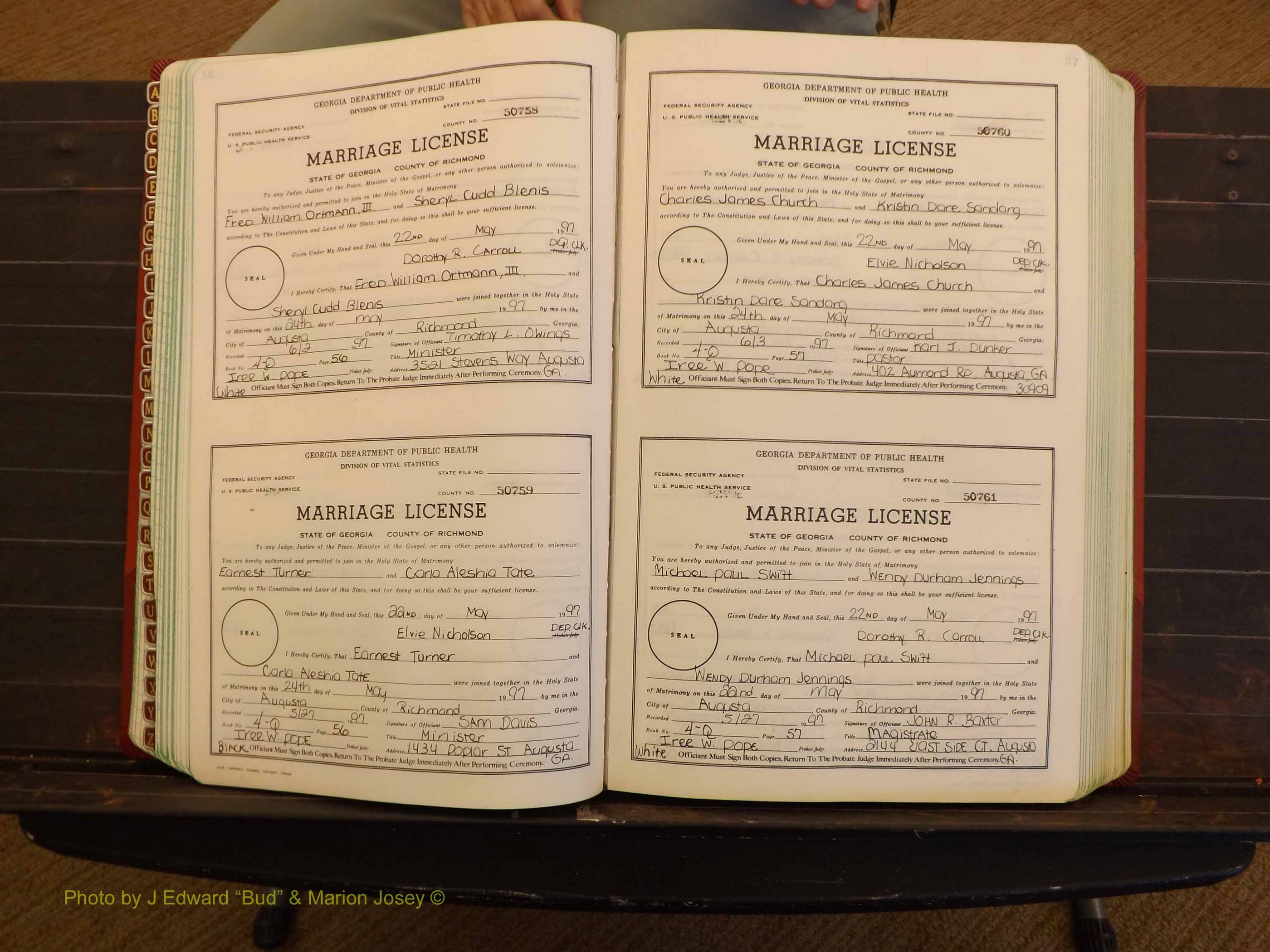 Richmond Marriages, 4Q, 1997-1998 P 056-057.JPG