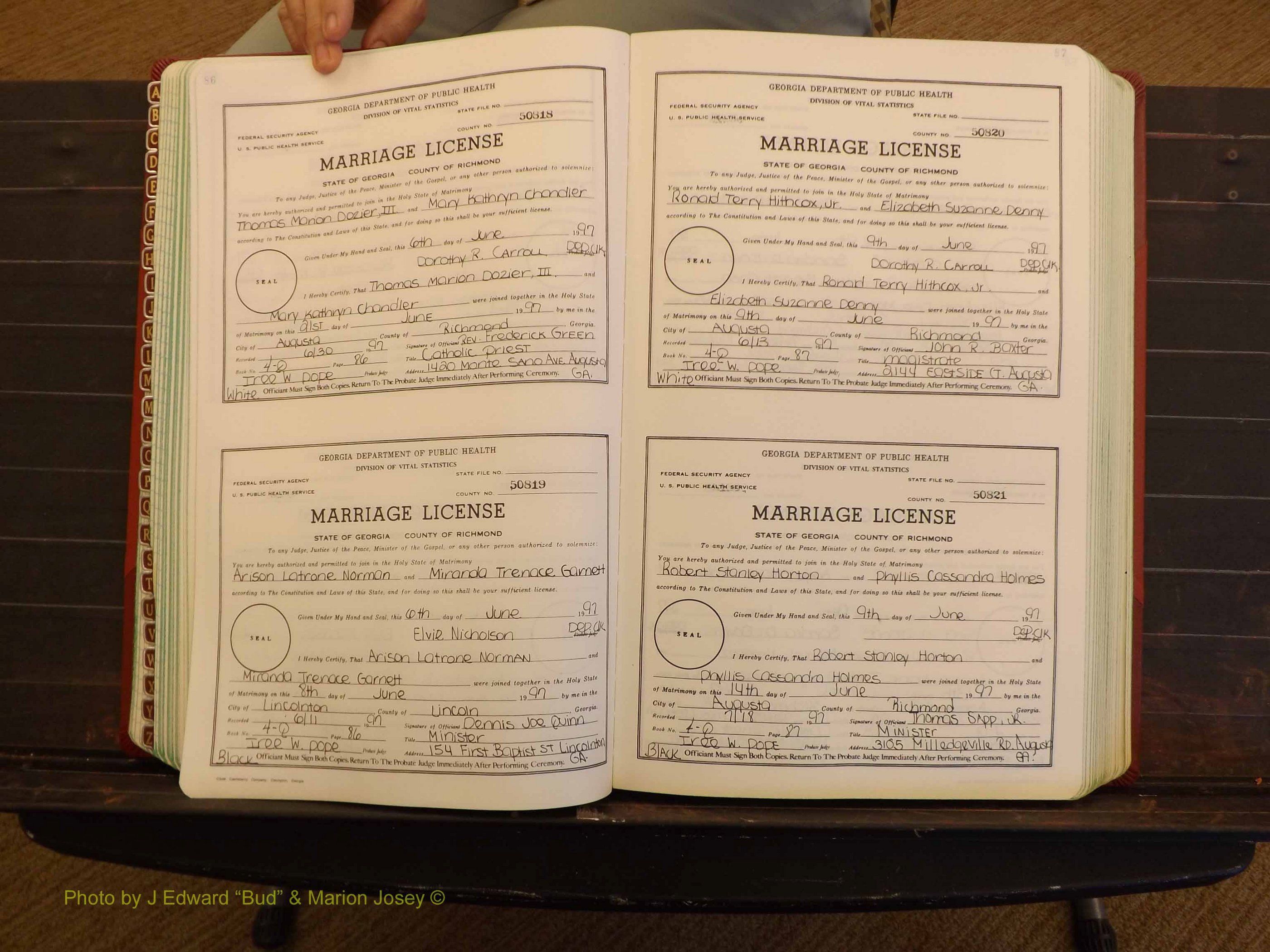 Richmond Marriages, 4Q, 1997-1998 P 086-087.JPG