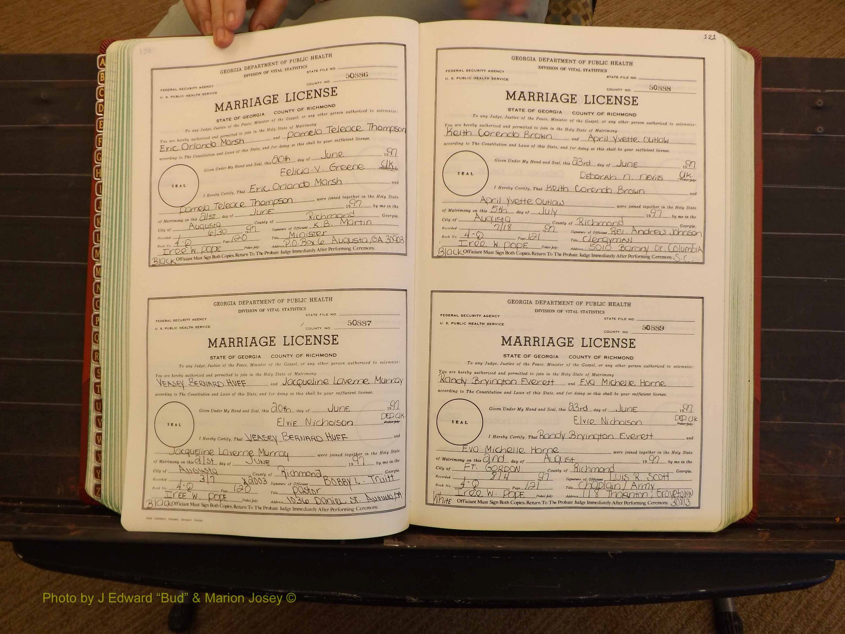 Richmond Marriages, 4Q, 1997-1998 P 120-121.JPG