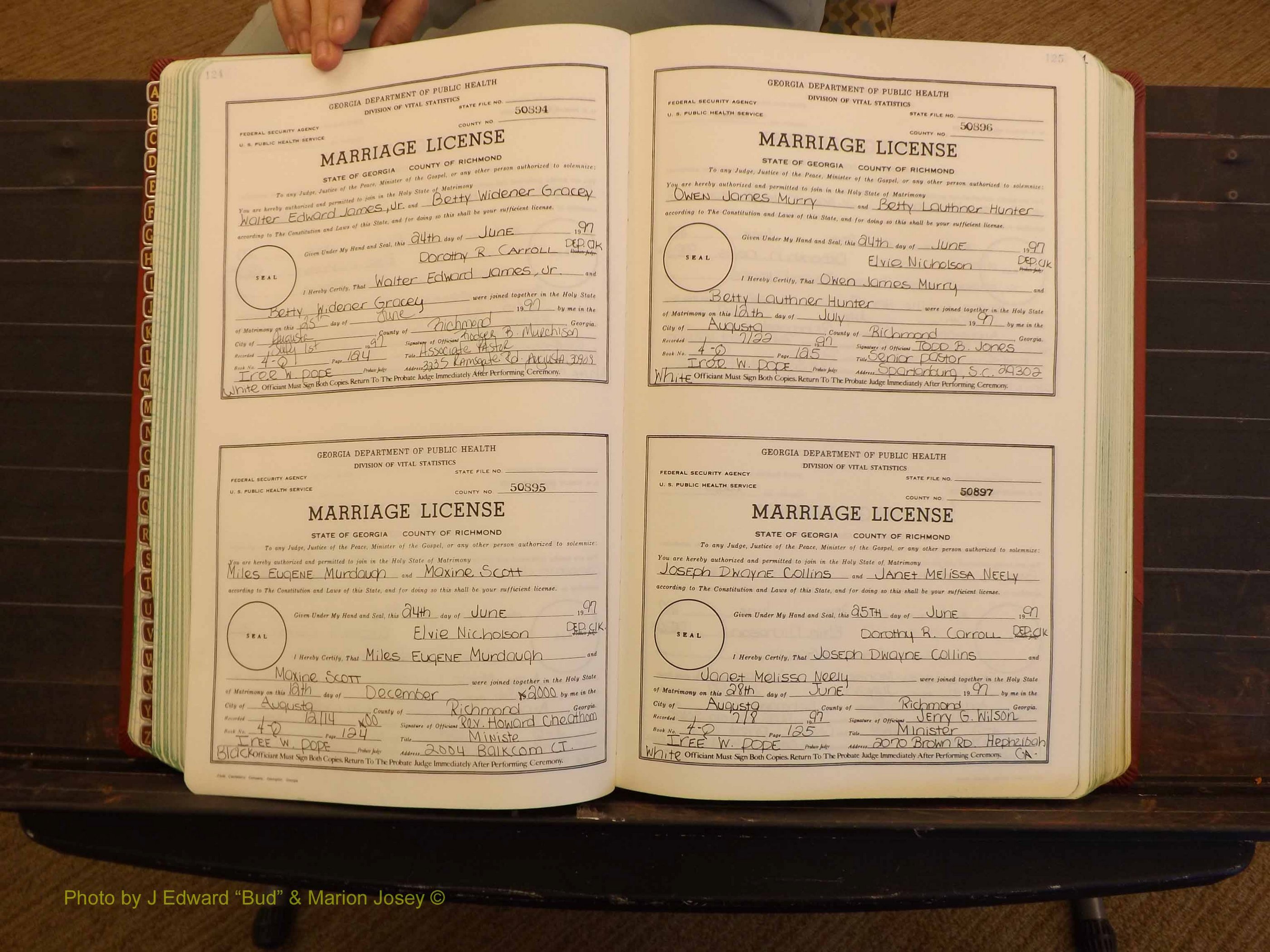 Richmond Marriages, 4Q, 1997-1998 P 124-125.JPG