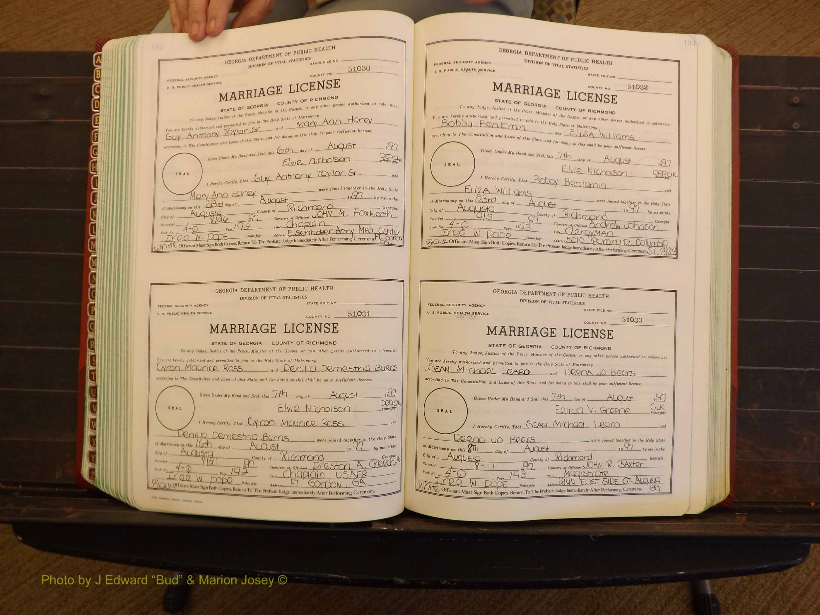 Richmond Marriages, 4Q, 1997-1998 P 192-193.JPG