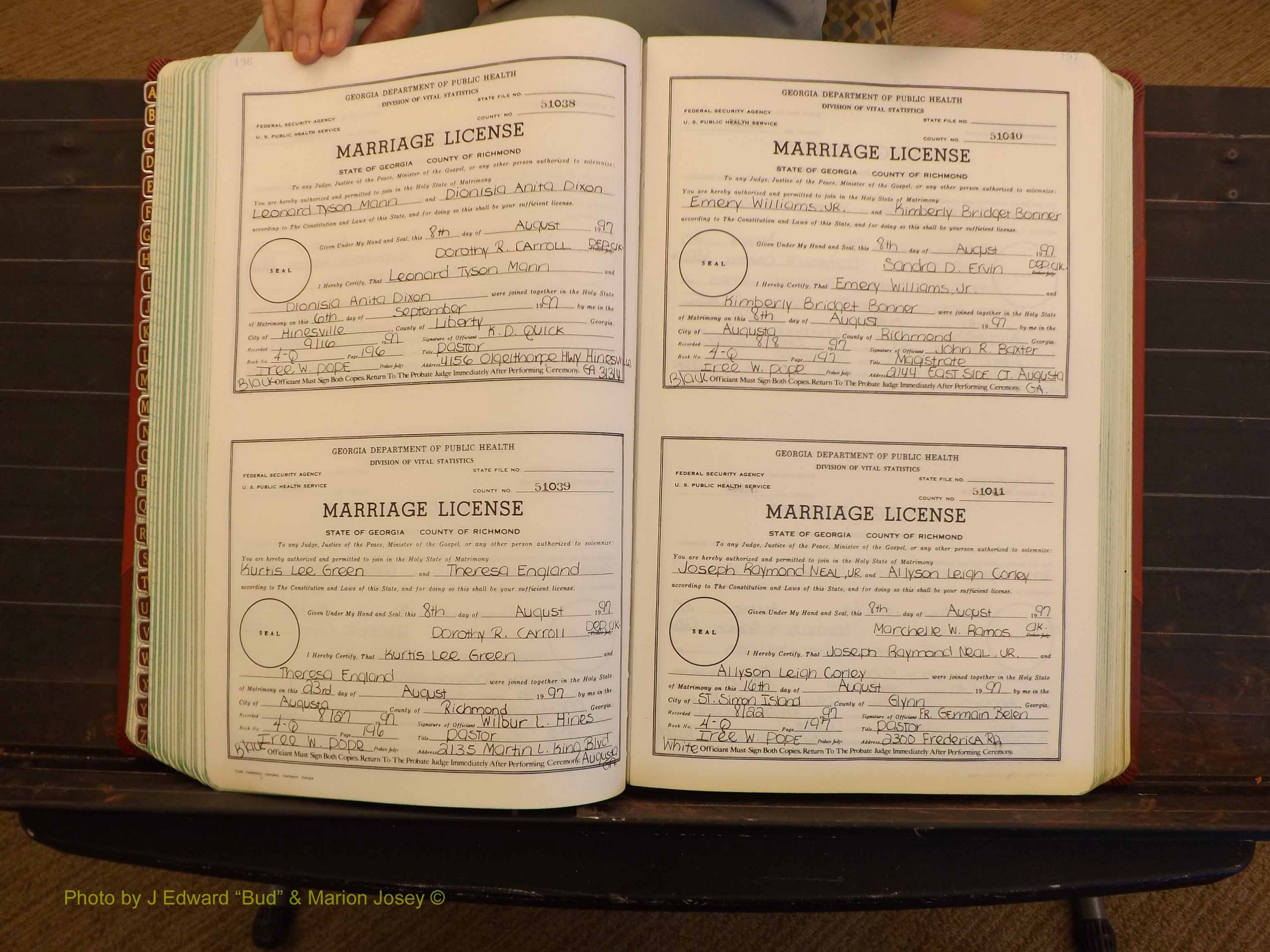 Richmond Marriages, 4Q, 1997-1998 P 196-197.JPG