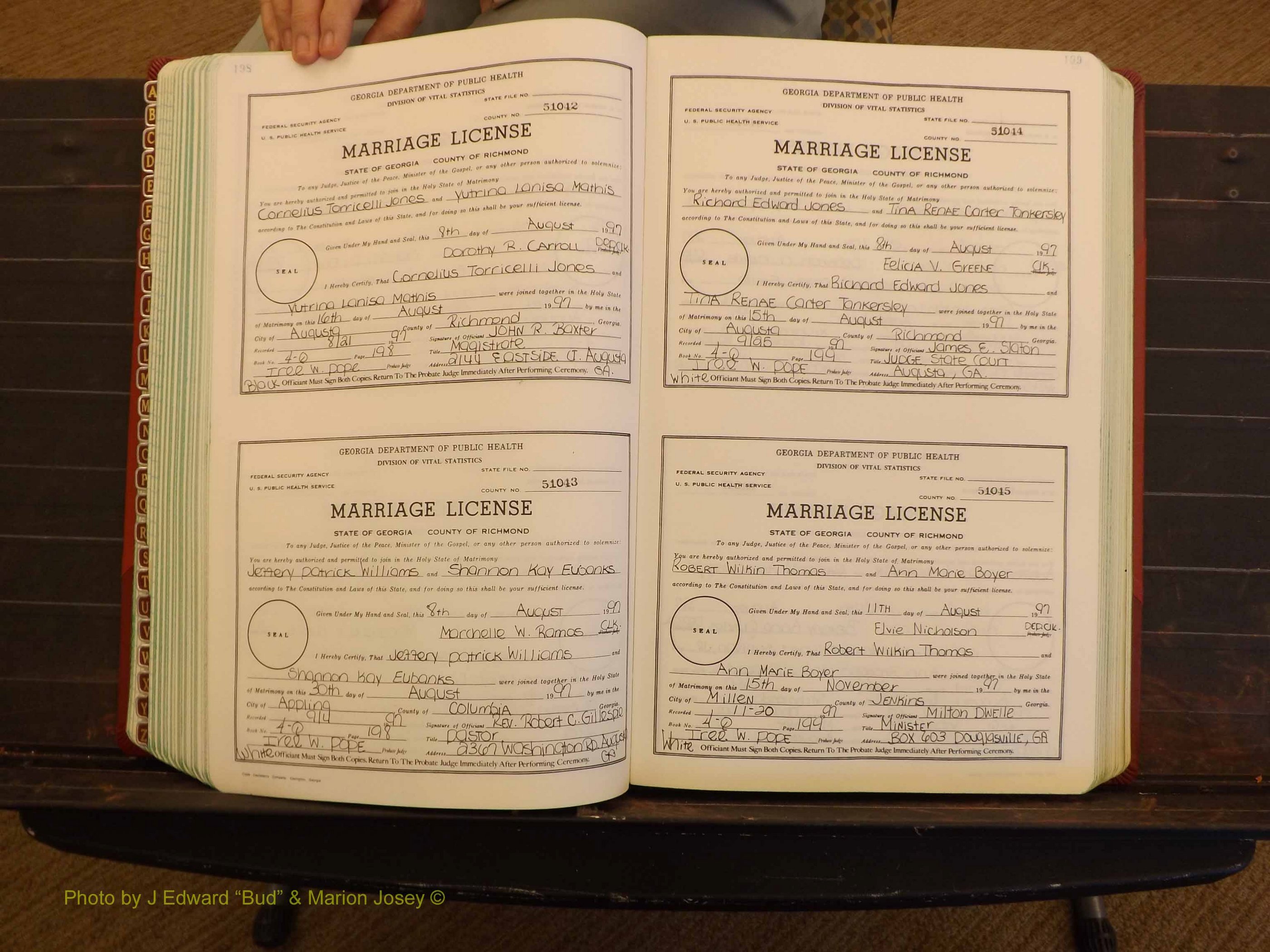 Richmond Marriages, 4Q, 1997-1998 P 198-199.JPG