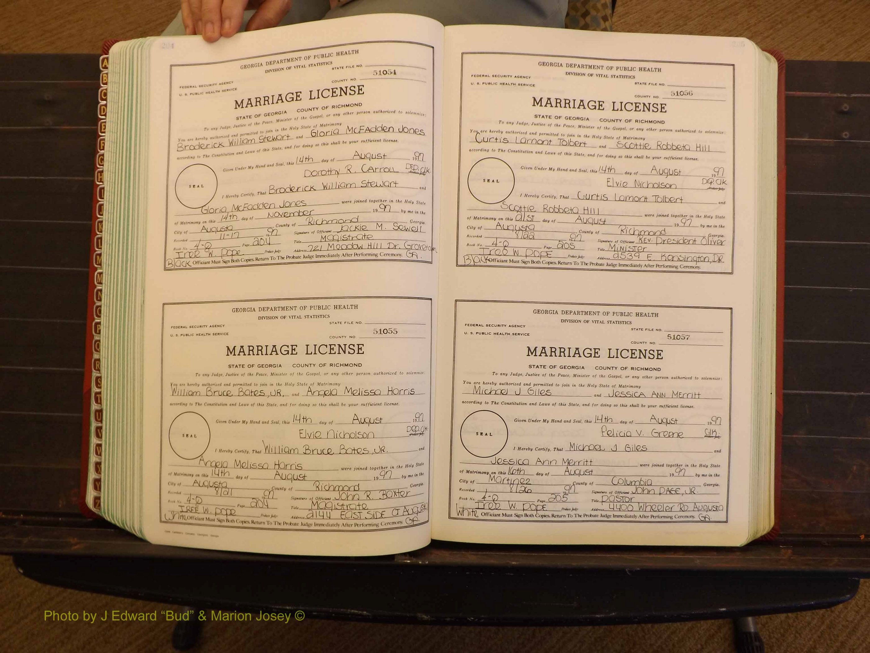 Richmond Marriages, 4Q, 1997-1998 P 204-205.JPG