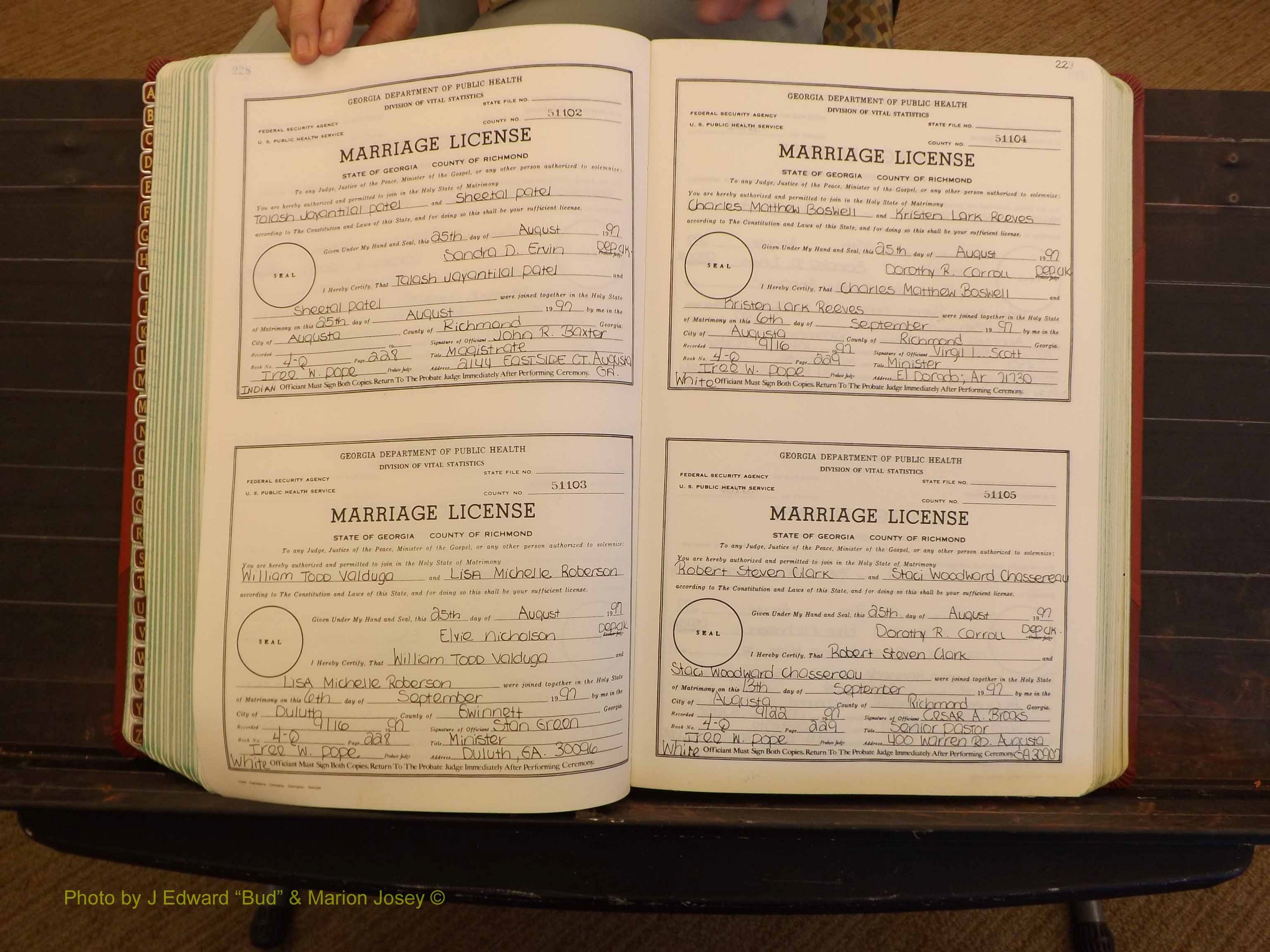 Richmond Marriages, 4Q, 1997-1998 P 228-229.JPG