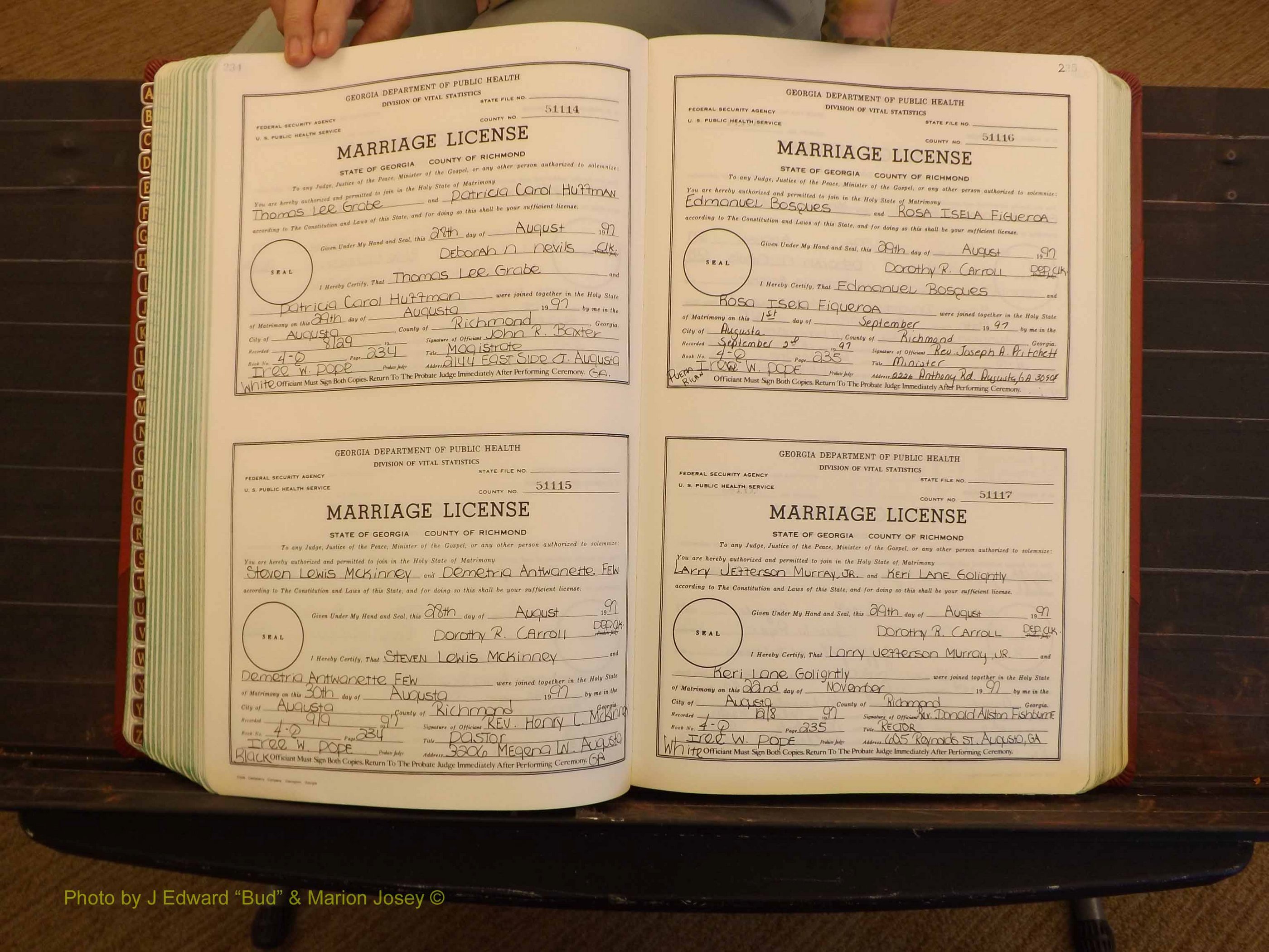 Richmond Marriages, 4Q, 1997-1998 P 234-235.JPG