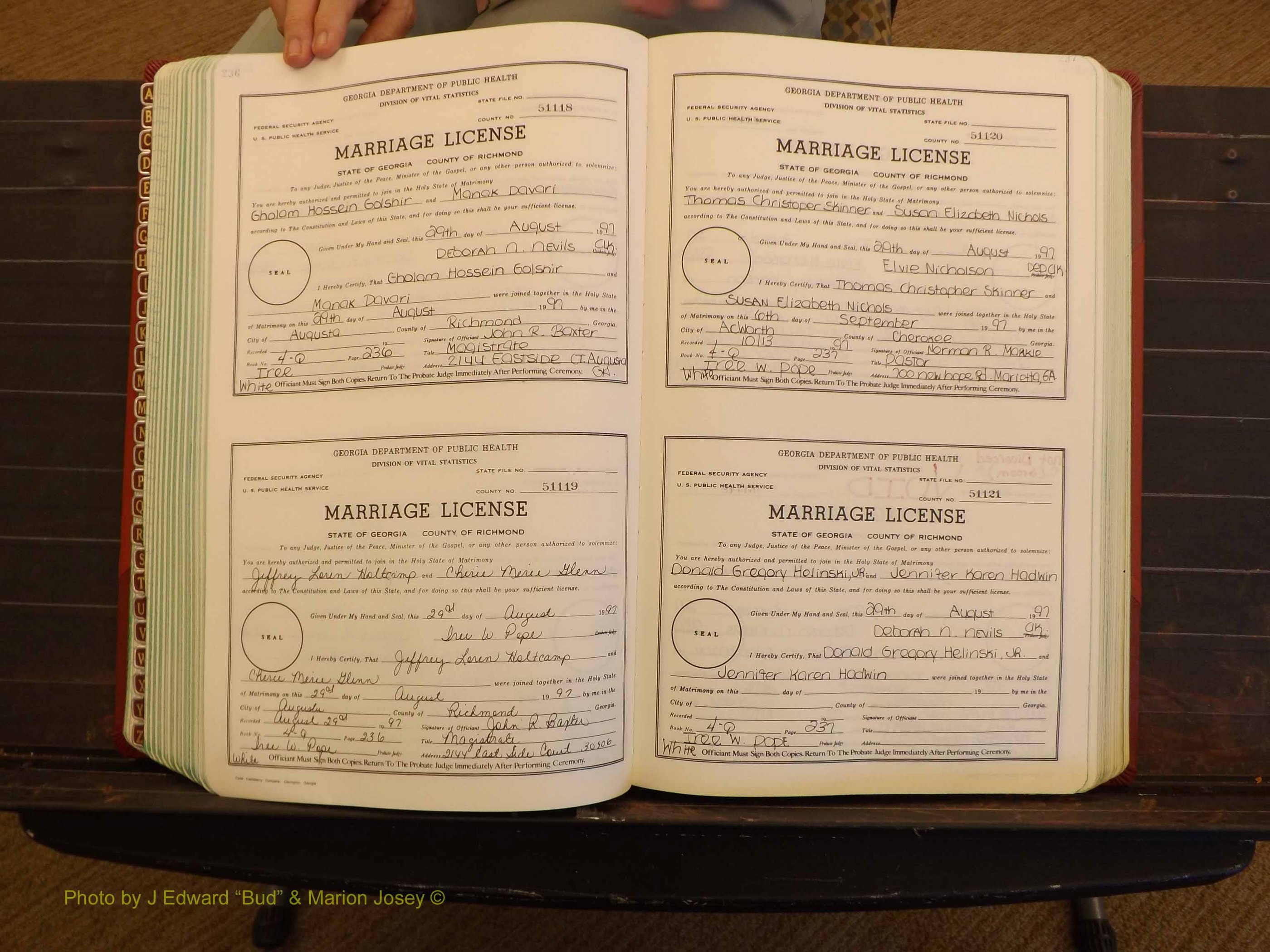 Richmond Marriages, 4Q, 1997-1998 P 236-237.JPG