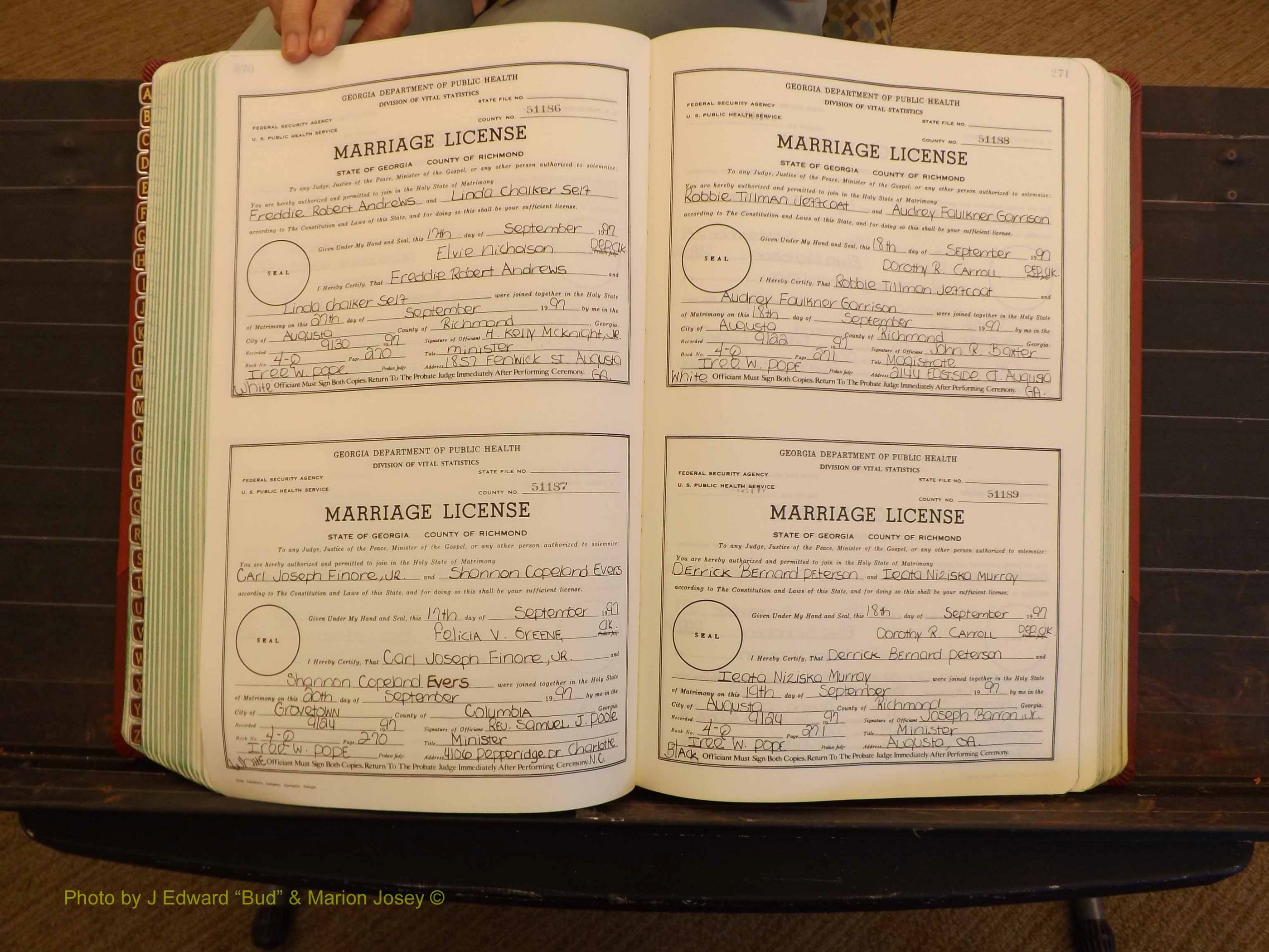 Richmond Marriages, 4Q, 1997-1998 P 270-271.JPG