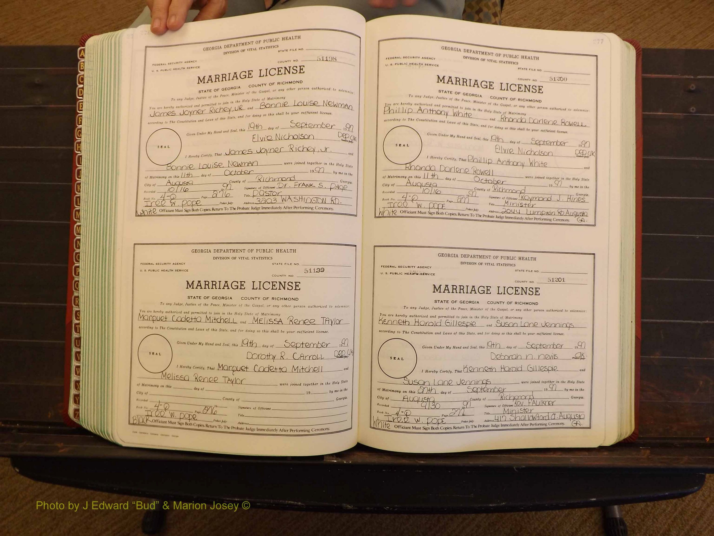 Richmond Marriages, 4Q, 1997-1998 P 276-277.JPG