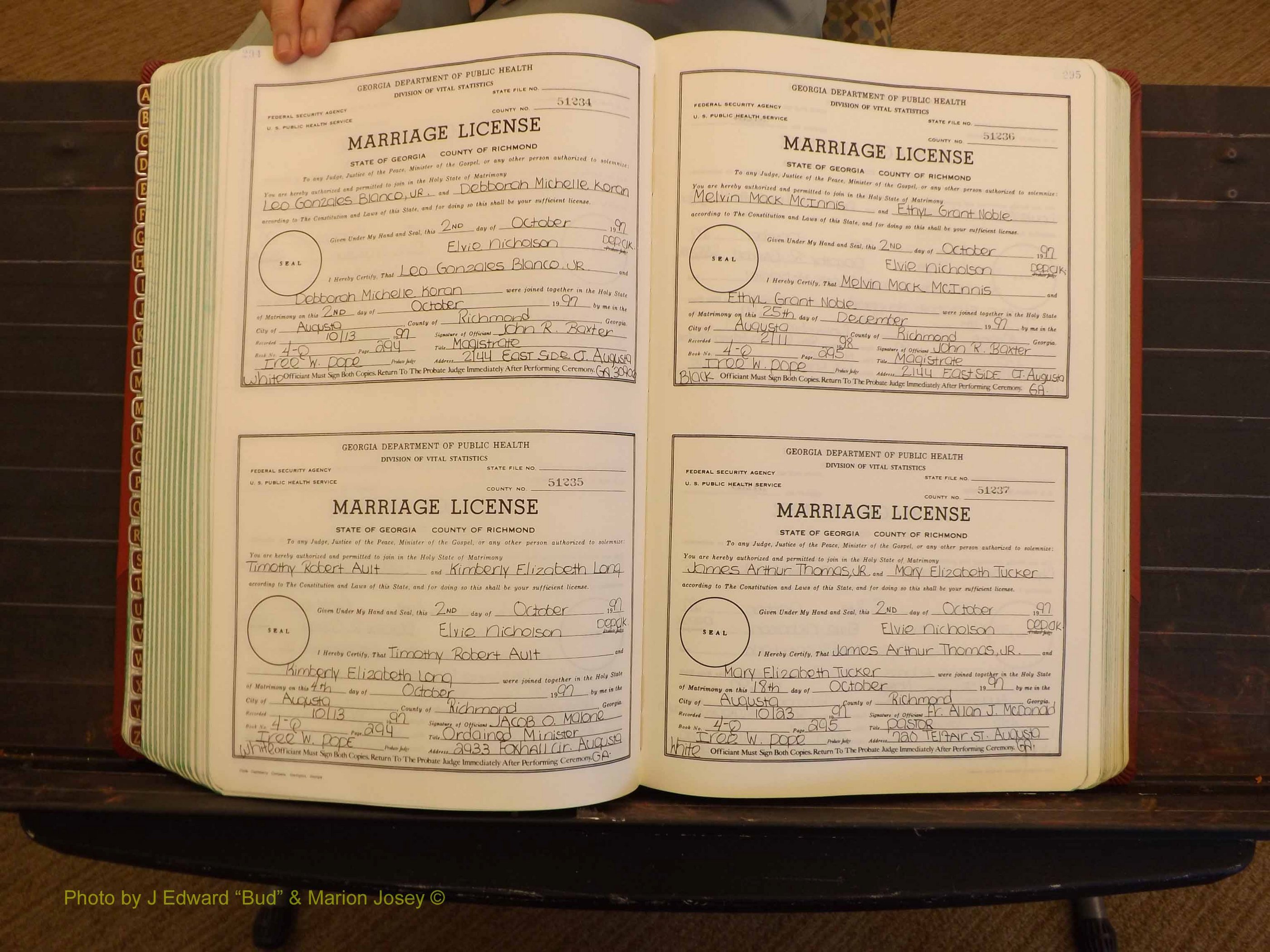 Richmond Marriages, 4Q, 1997-1998 P 294-295.JPG