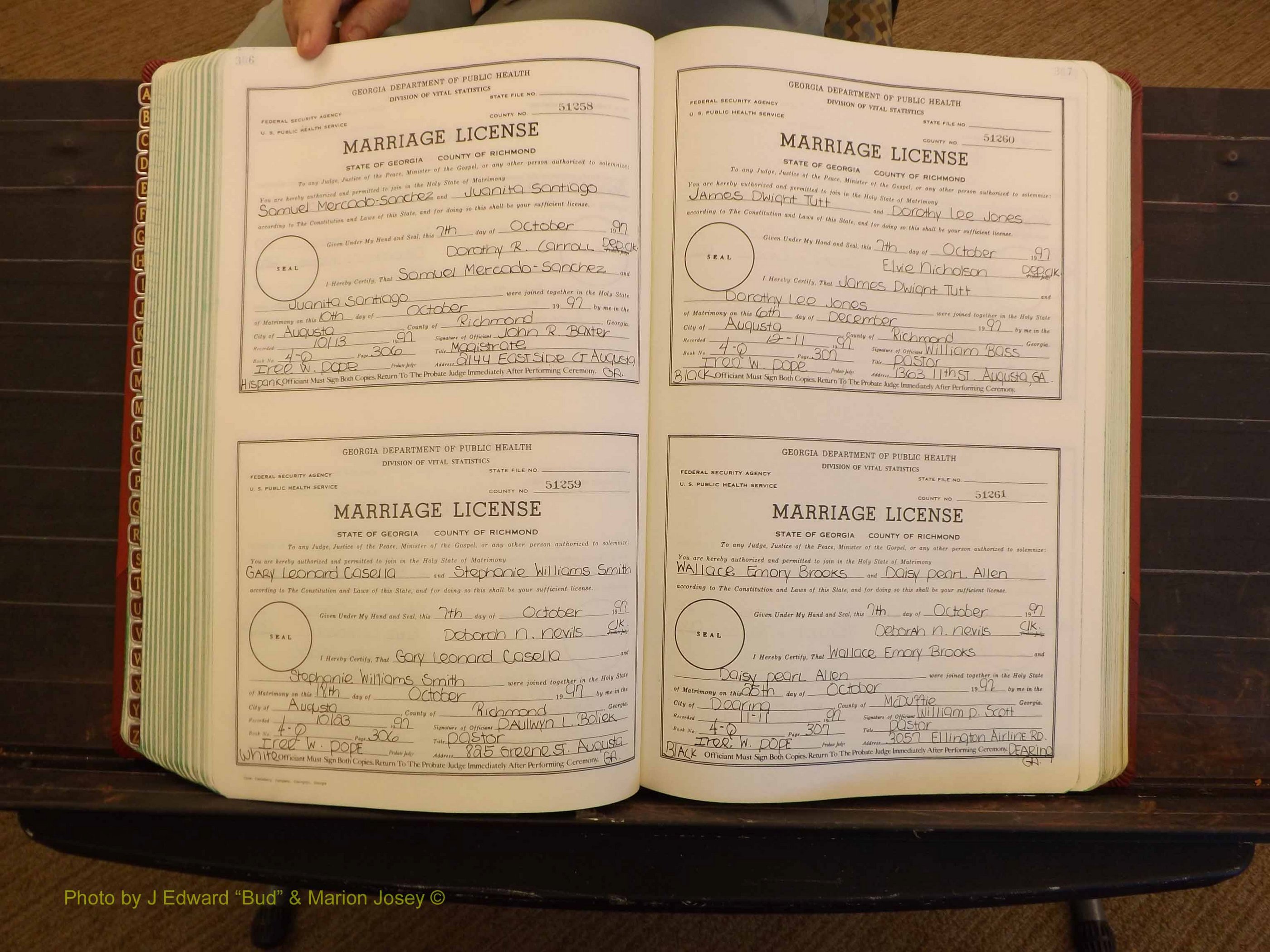 Richmond Marriages, 4Q, 1997-1998 P 306-307.JPG