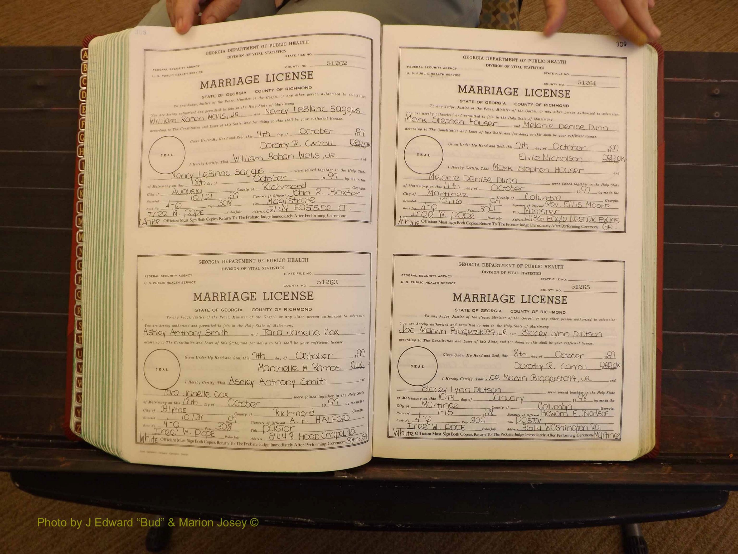 Richmond Marriages, 4Q, 1997-1998 P 308-309.JPG