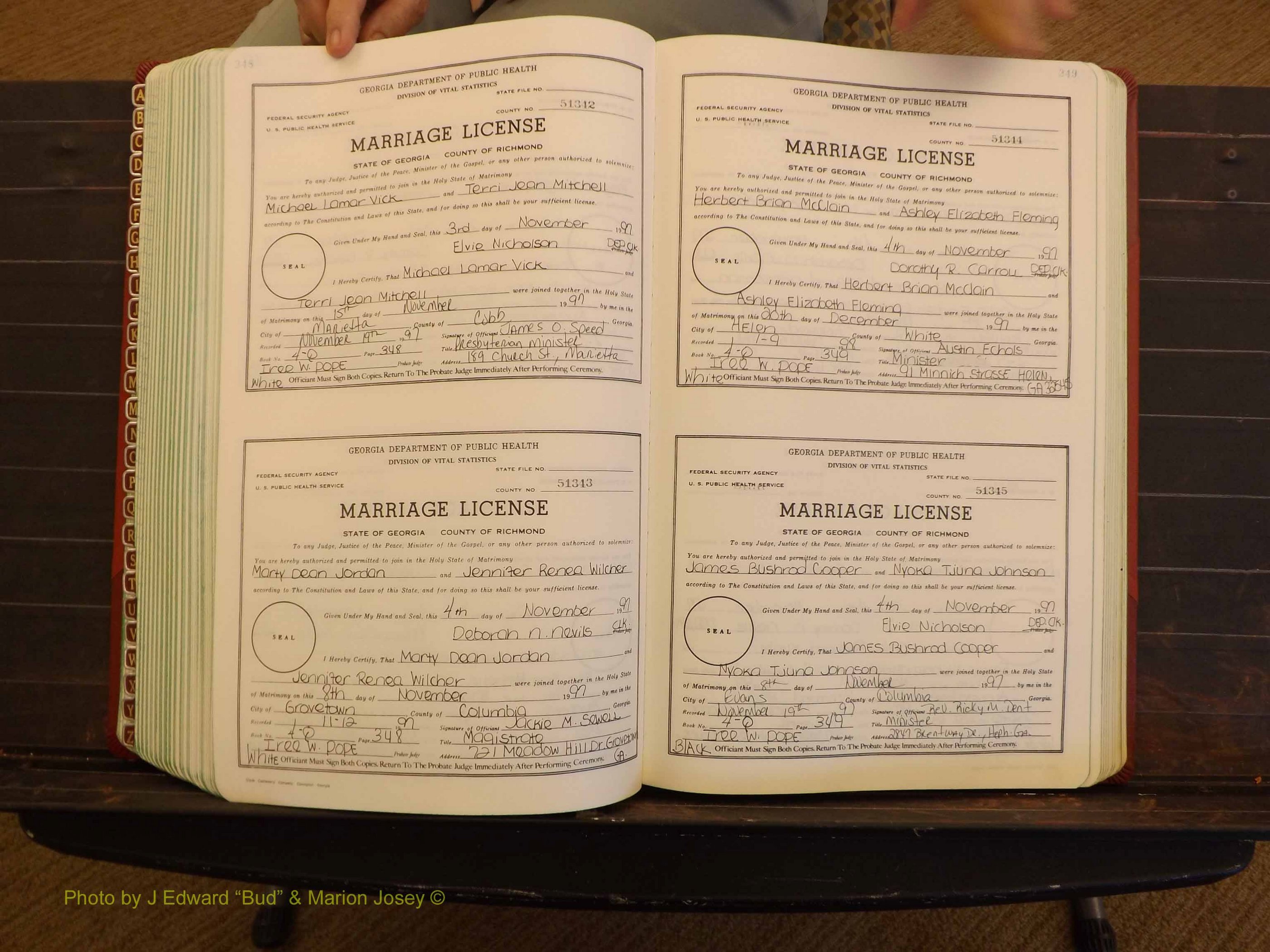 Richmond Marriages, 4Q, 1997-1998 P 348-349.JPG